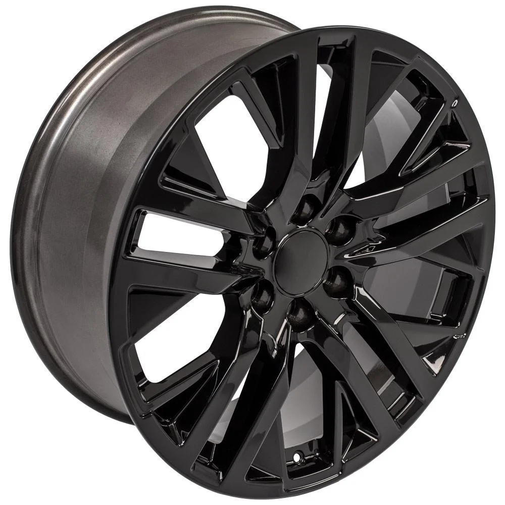 22 inch Gloss Black 5309 Wheels SET(4) fits Chevrolet Suburban Tahoe Silverado 22x9 High Gloss Black 5-Split-Spoke Rims 84253948 SET