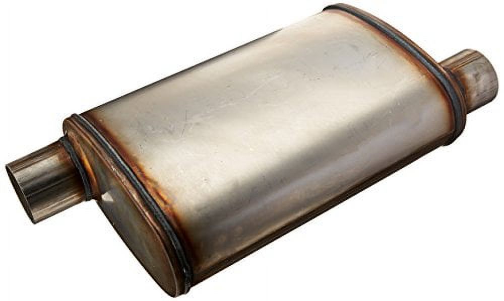 AP EXHAUST PRODUCTS XS1236 MUFFLER - XLERATOR STAINLESS STEEL, OVAL-O/O, 20IN OAL, 2.50IN