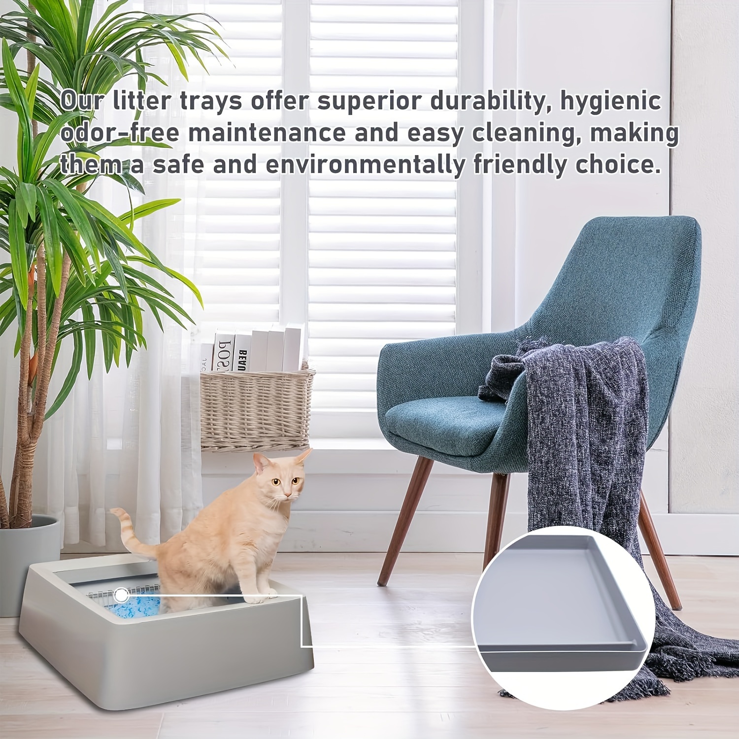 Durable Reusable Cat Litter Tray - Safe and Self-Cleaning