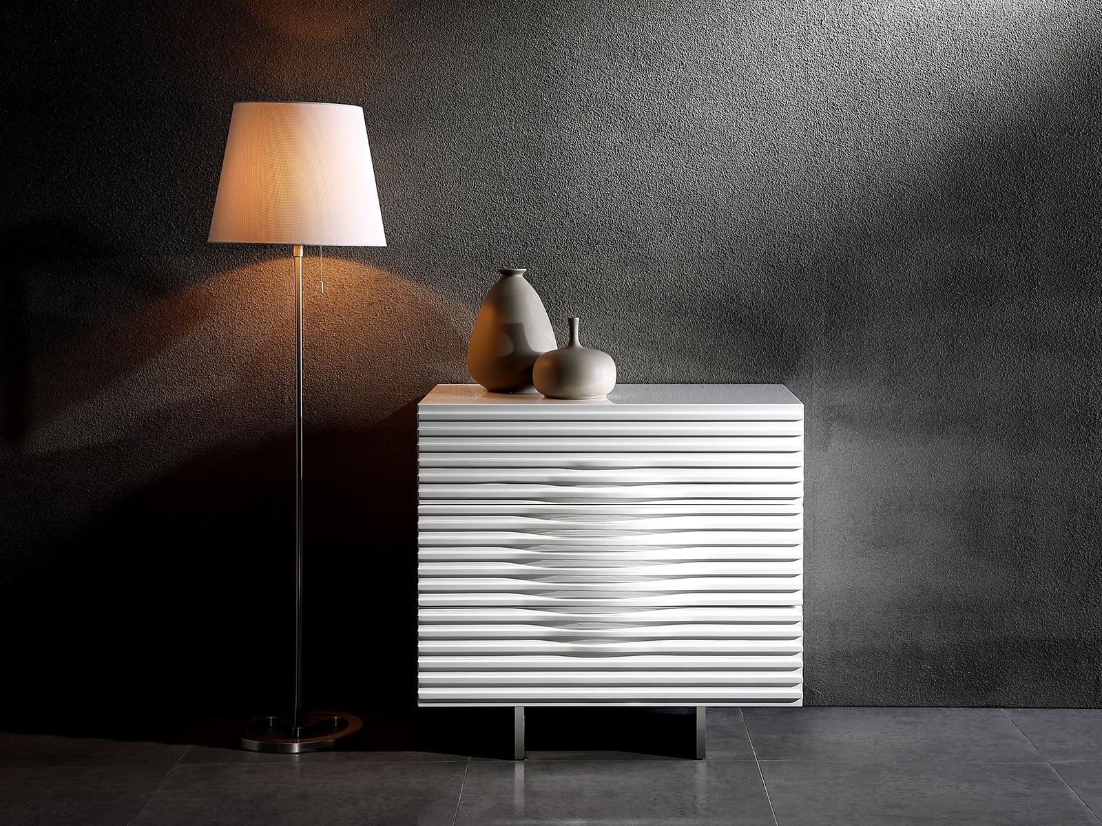 Casabianca Furniture Modern Moon Engineered Wood Dresser in White