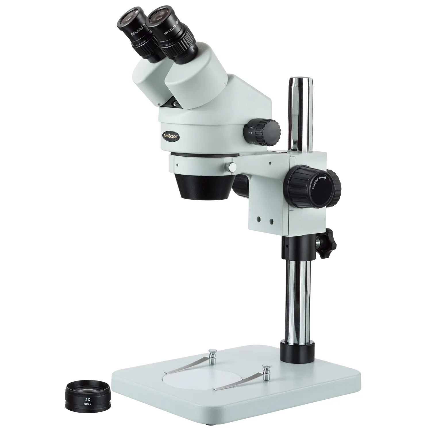 AmScope 7X-90X Zoom Binocular Stereo Microscope with Table Pillar Stand New