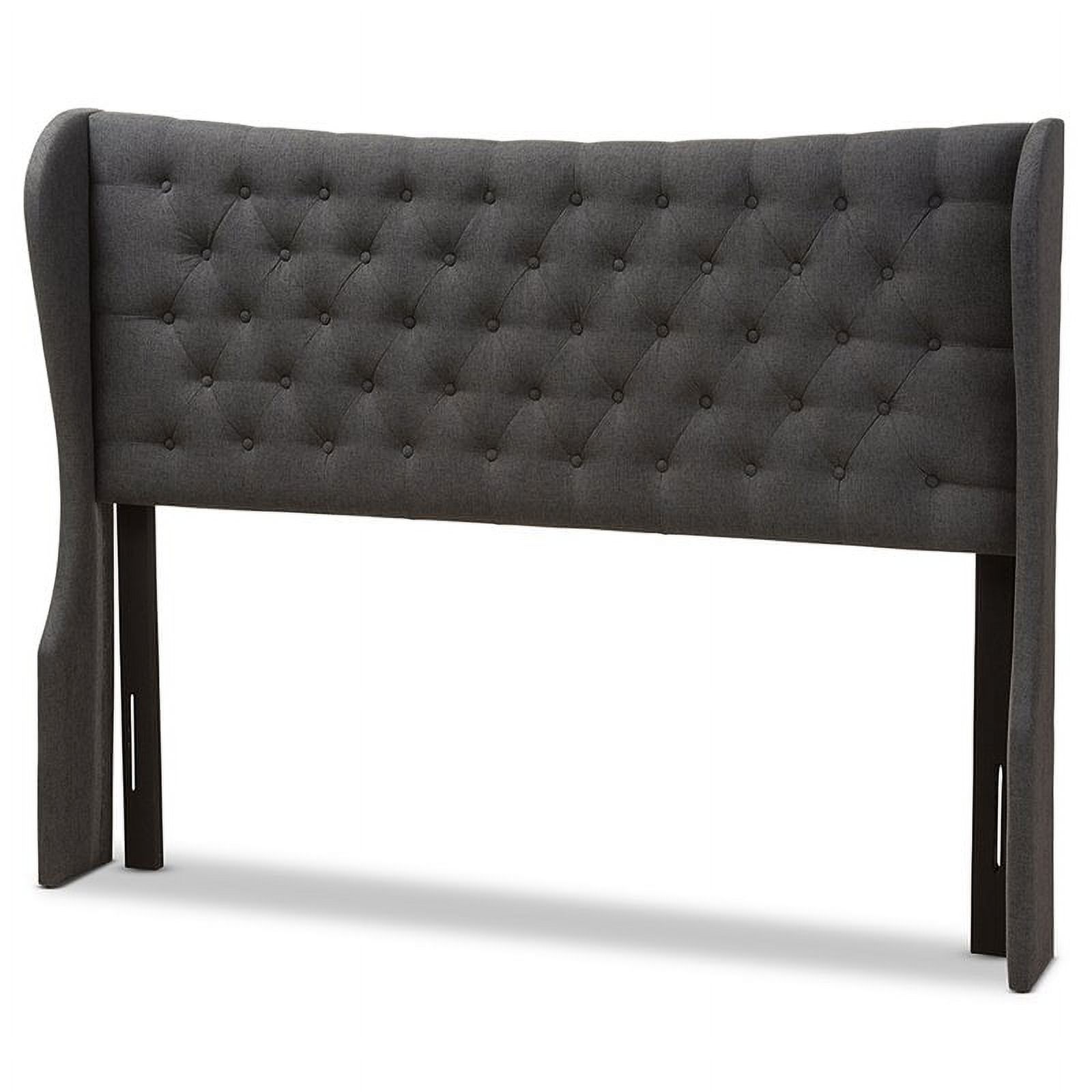 Bowery Hill Contemporary Fabric Full Winged Panel Headboard in Gray