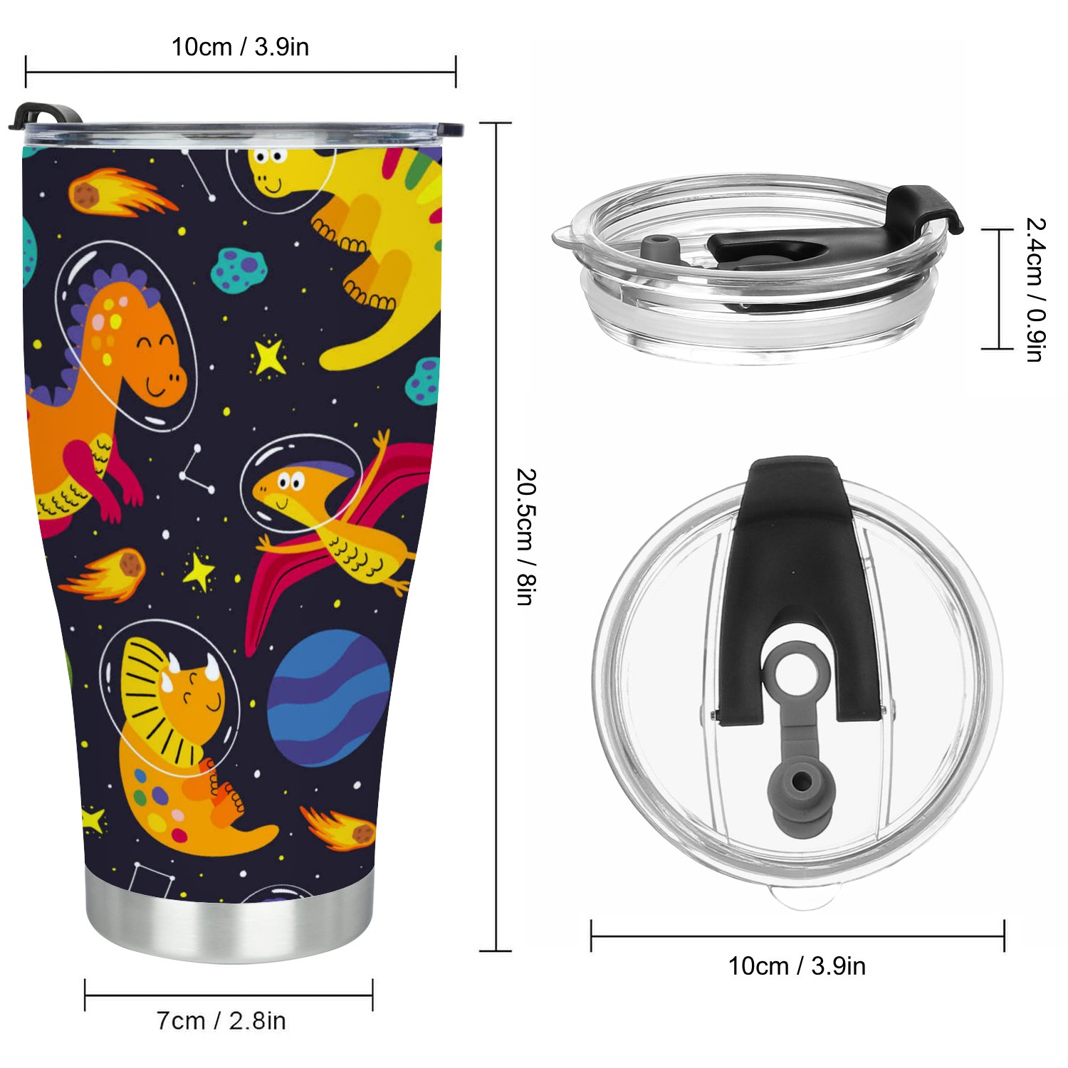 Hidove Stainless Steel Tumbler, Cartoon Animal 30oz Leak Proof & Stainless Steel Bottle for Hot & Cold Drinks - Coffee Travel Mug, Water Metal Canteen, Thermal Cup
