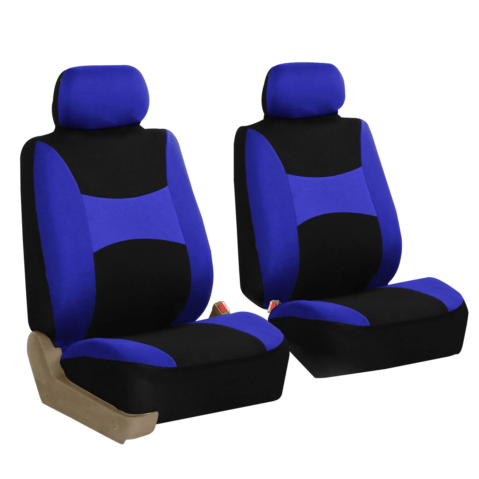 FH Group, Car Seat Covers for Auto SUV Van Truck 3 Row Blue w/Steering Wheel/Belt Pad