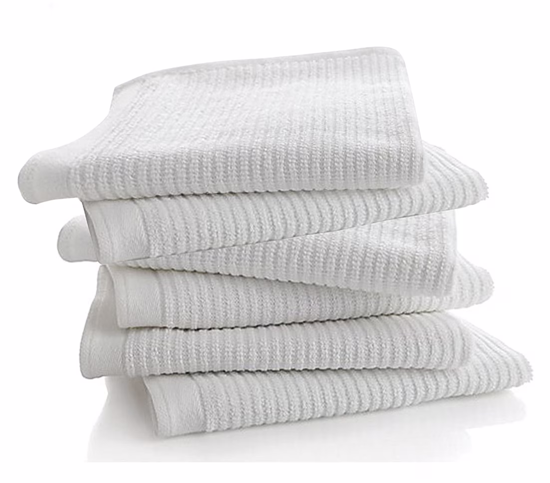 Living Fashions 6 Pack Bar Towels - Bar Mop Cleaning Kitchen Towels - Premium Cotton Dish Towels, Size 16