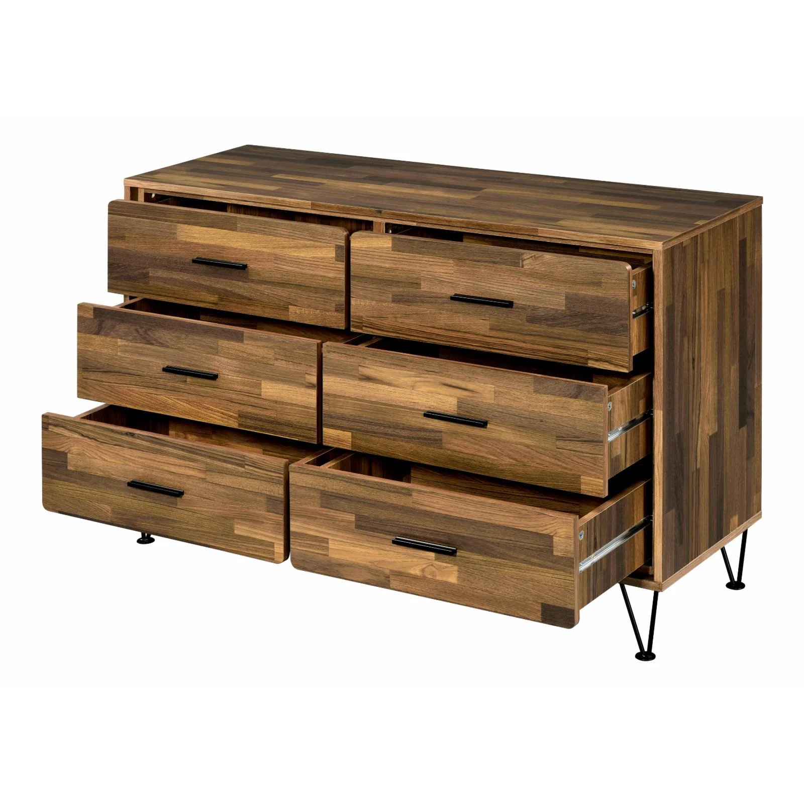 ACME Hestia 6-Drawer Wooden Dresser in Walnut Finish
