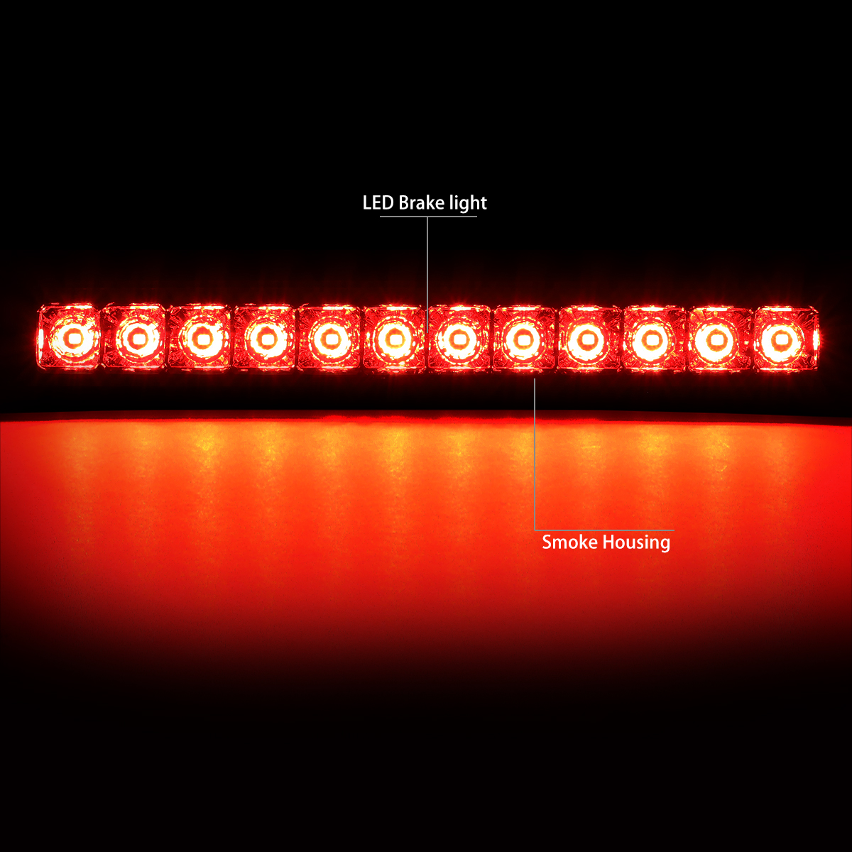 DNA Motoring 3BL-NARM04-LED-SM for 2004 to 2015 Nissan Pathfinder Armada Infiniti QX56 Full LED 3rd Third Tail Brake Light Rear Stop Lamp Smoked Housing 05 06 07 08 09 10 11 12 13 14