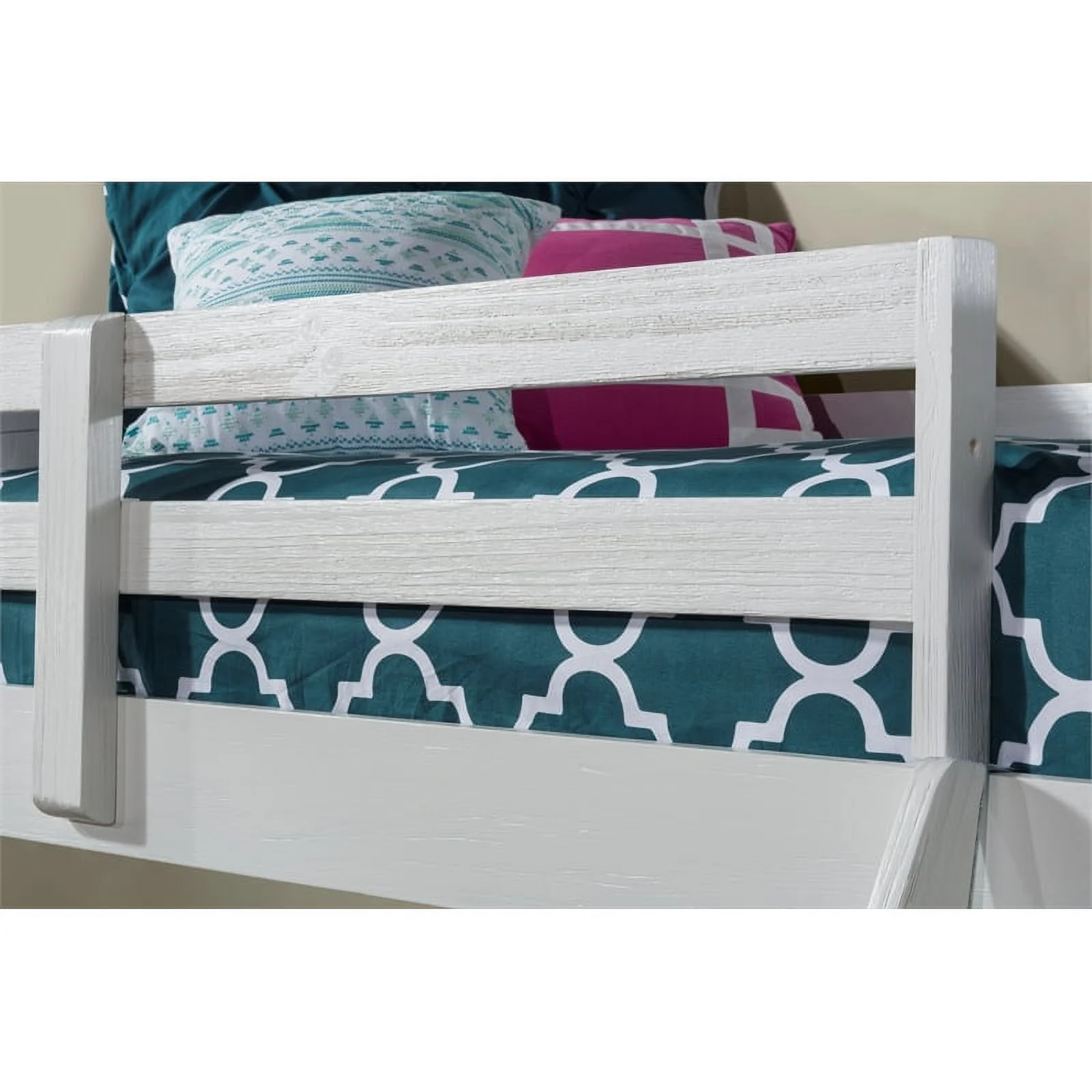 Pemberly Row Modern Solid Wood Twin Loft Bed with Desk and Dresser in White
