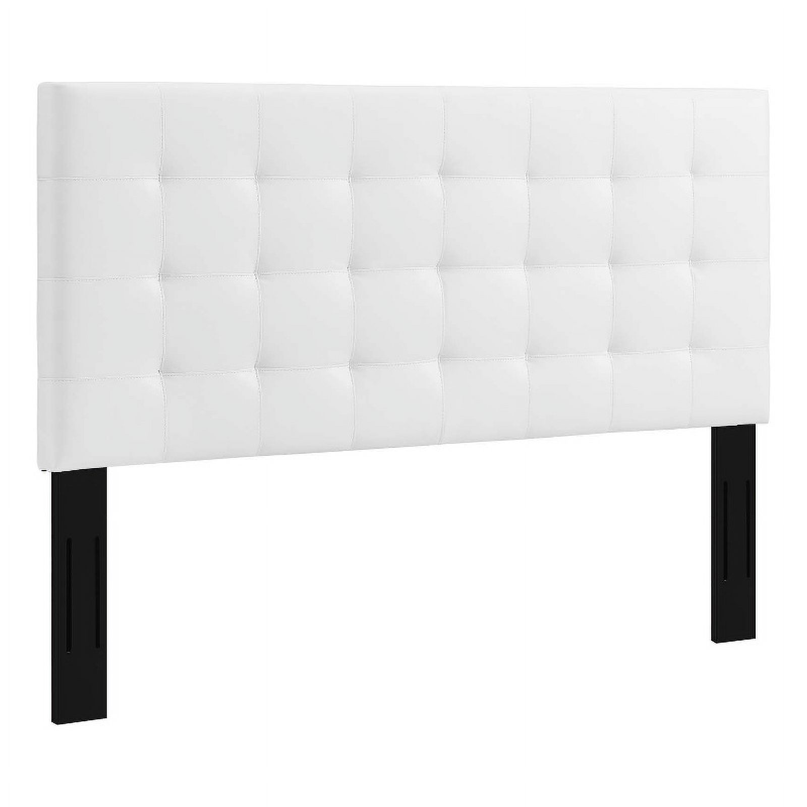 Pemberly Row Tufted King and California King Faux Leather Headboard in White