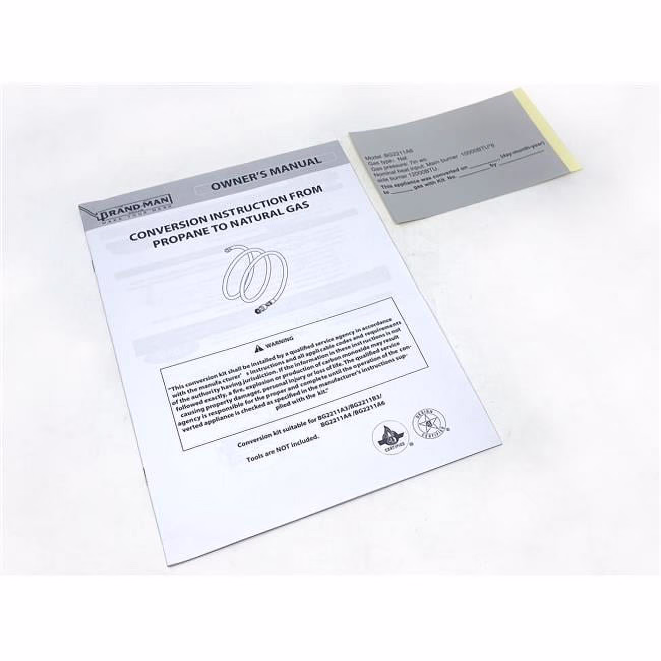 Rustler2-6 Burner NG Conversion kit