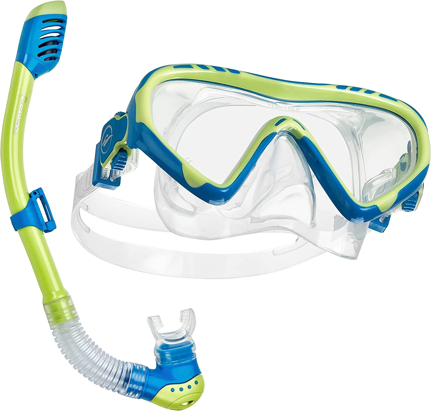 Rapido Boutique Collection Sunshine Junior Mask Fin Snorkel Set, Boys Girls Kids Snorkel Mask Fins Snorkeling Set with Snorkel Gear Bag