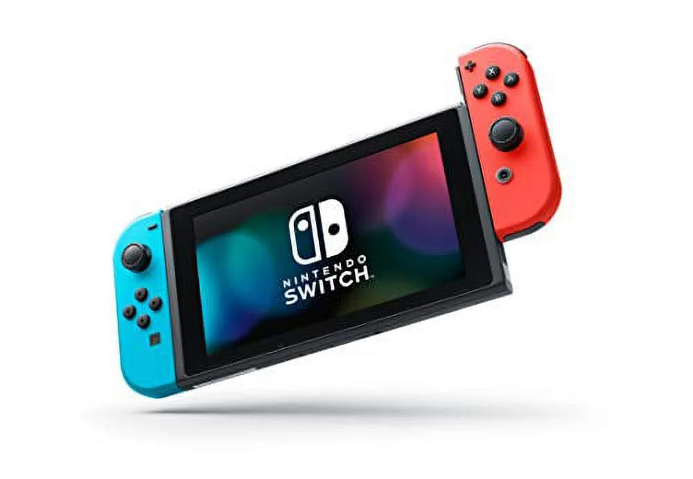Nintendo Switch with Neon Blue and Neon Red Joy-Con - Game console - Full HD - black, neon red, neon blue - Super Mario Bros. U Deluxe