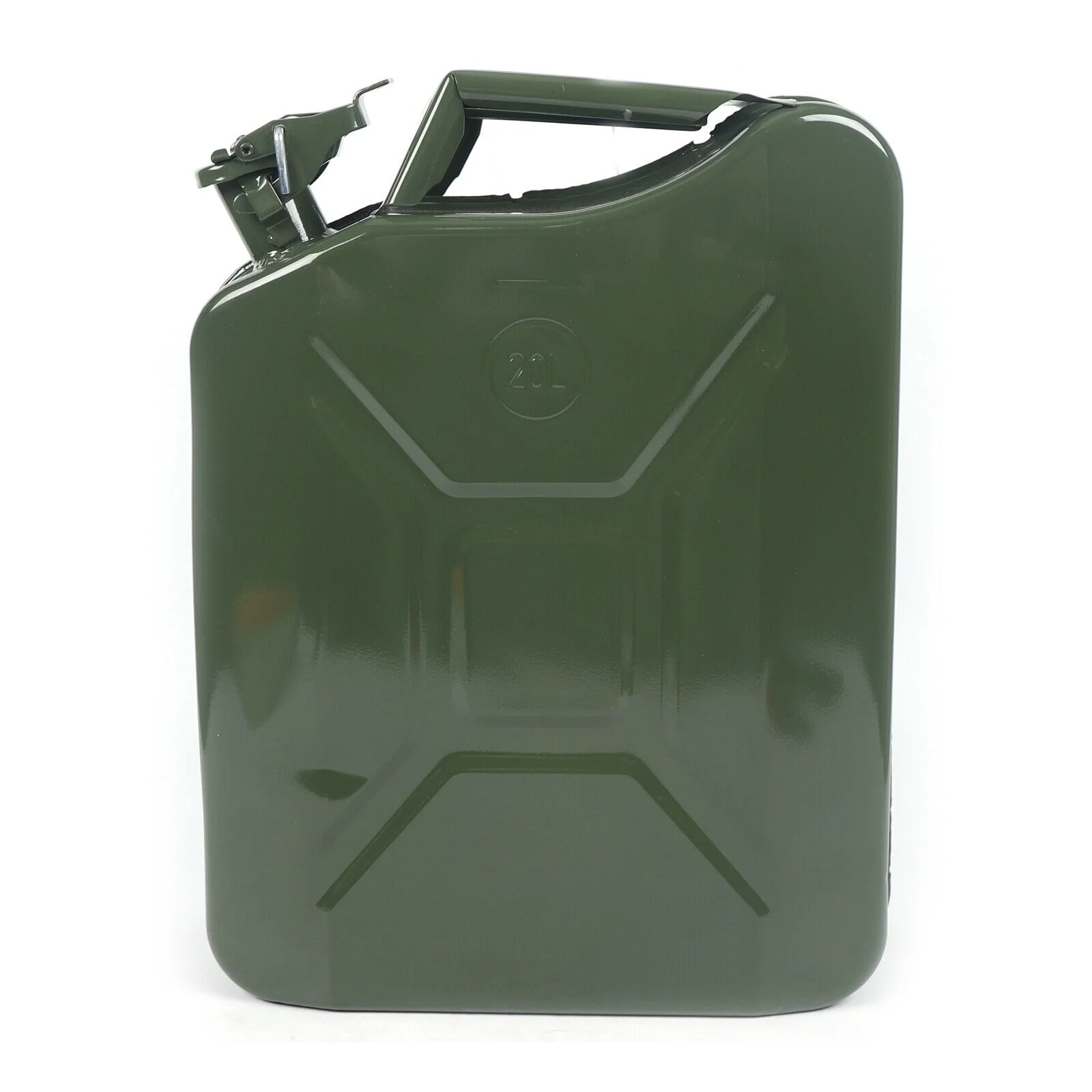 5Gallon 20L Gas Can Steel Gasoline Container Oil Gas Tank Emergency Backup 5 Gallon Can 20L Gas Steel Tank Emergency Backup Green Off Road Gas