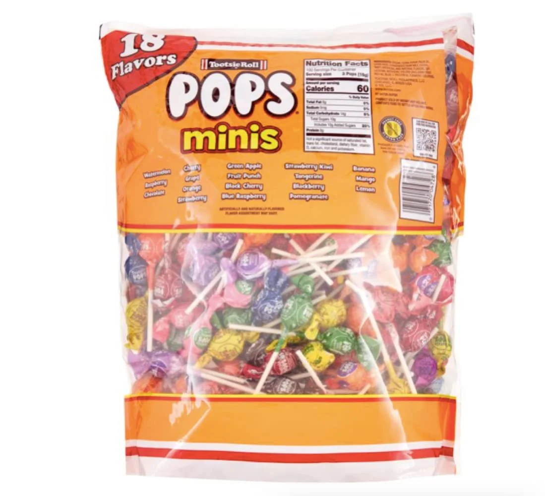 Tootsie Pop Miniatures 54 Ounce, 300 Count Bag, 18 Flavors Hard Candy Outside with Chewy Chocolatey Center