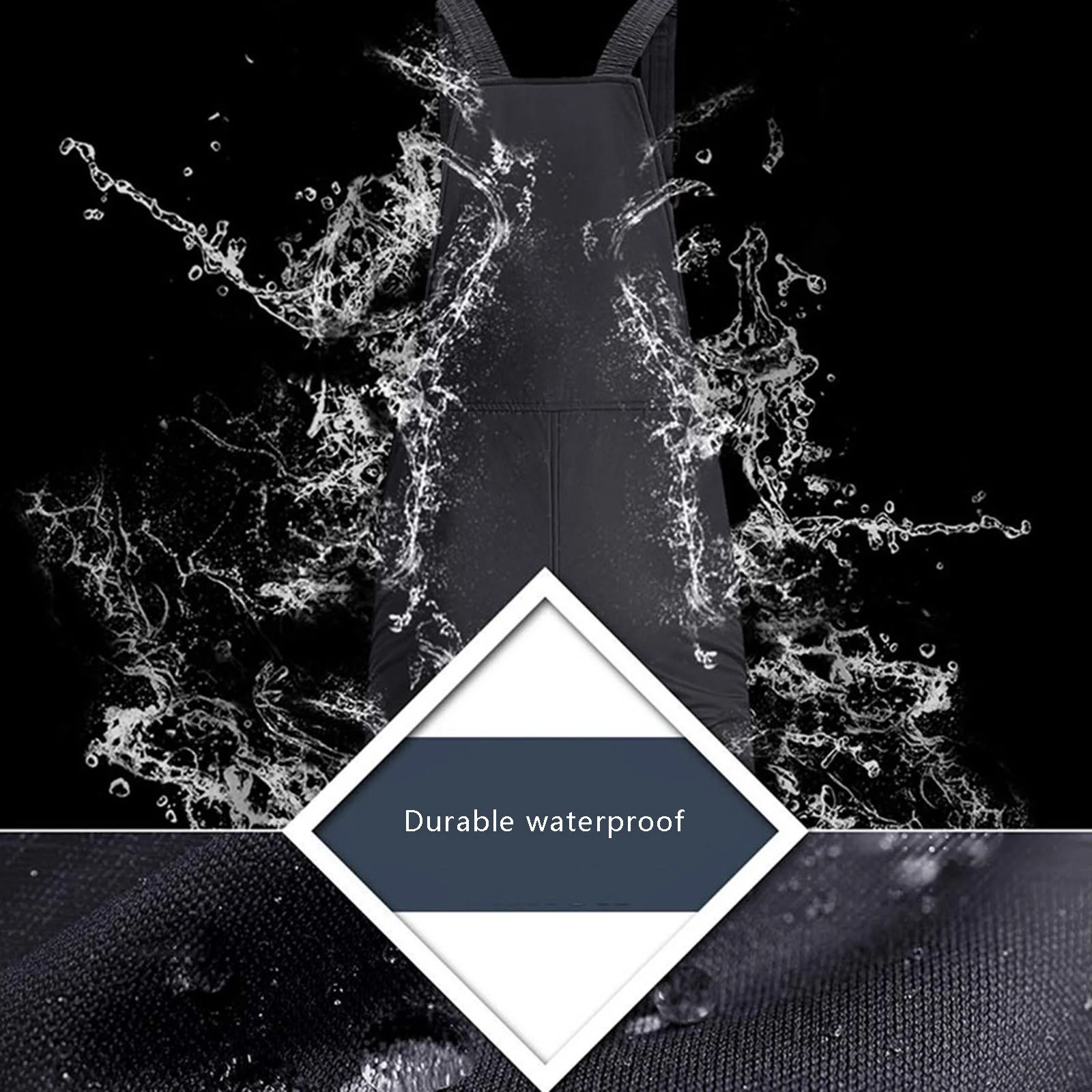 Mens Classic Ski Snow Bib Overalls Windproof Waterproof Insulated Ripstop One-Piece Jumpsuit Hiking Suspender Bib Pant