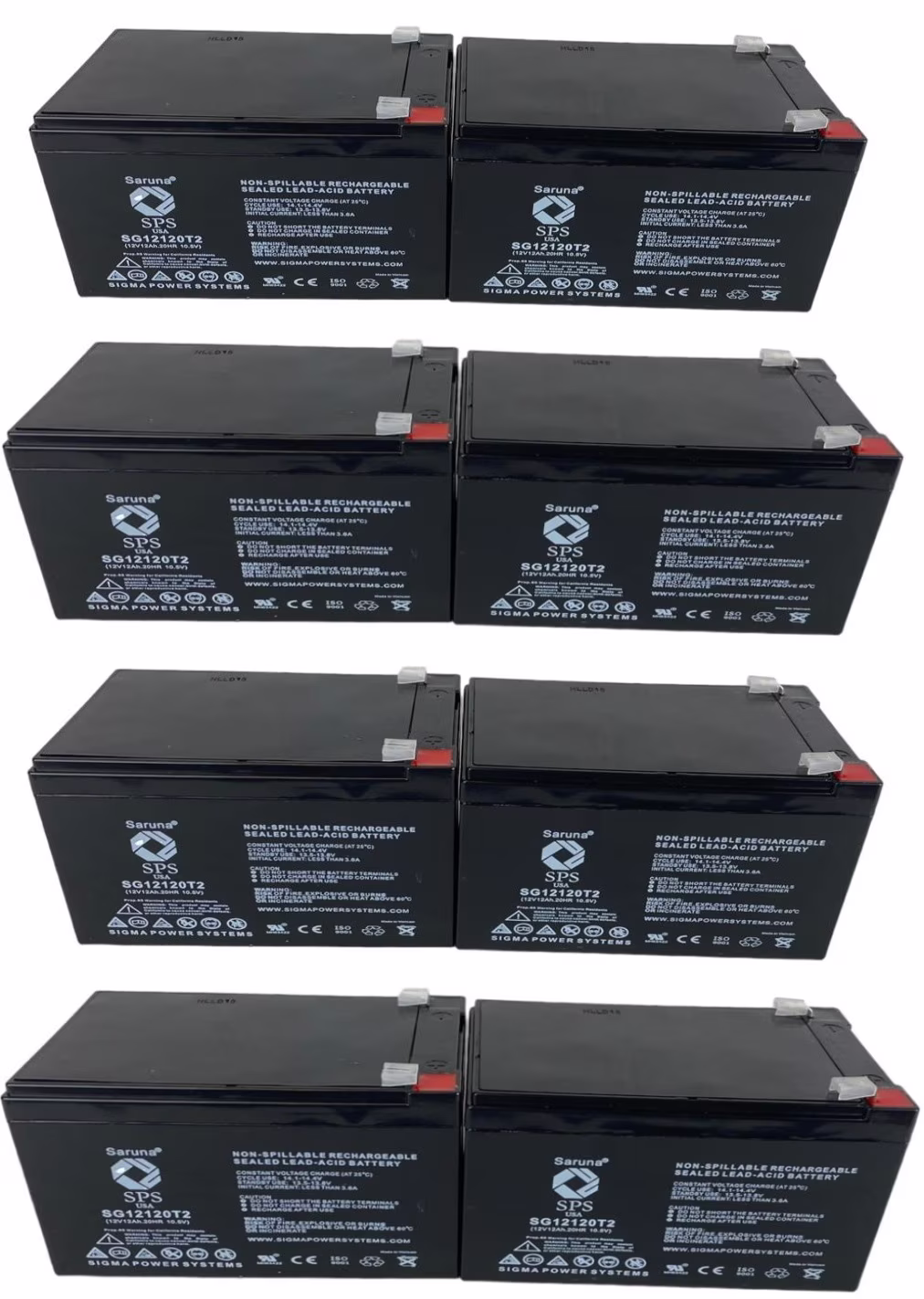 SPS Brand 12V 12Ah Replacement Battery (SG12120T2) for Douglas DG1212A (10 Pack)
