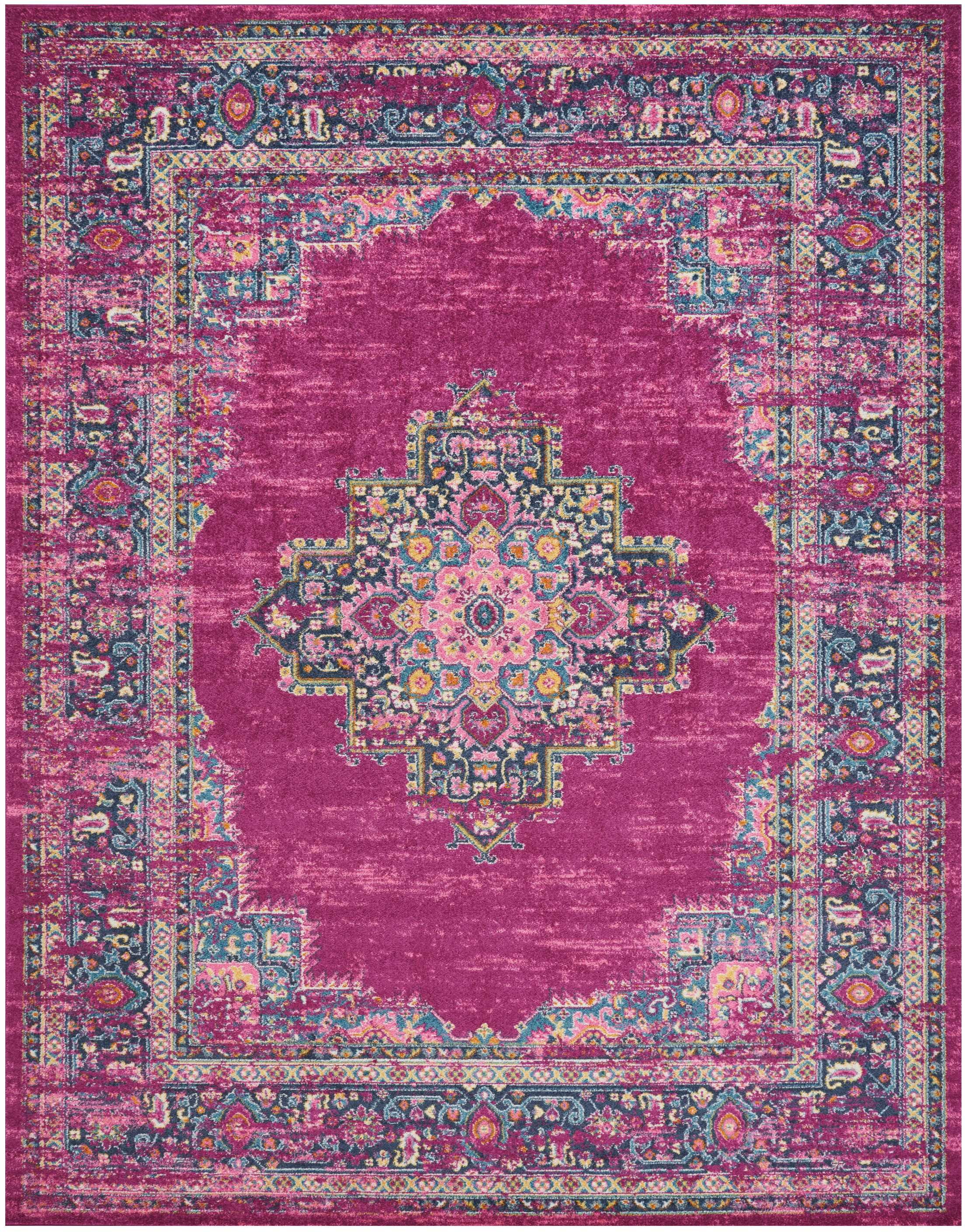 Nourison Passion Persian Fuchsia 8' x 10' Area Rug, (8x10)
