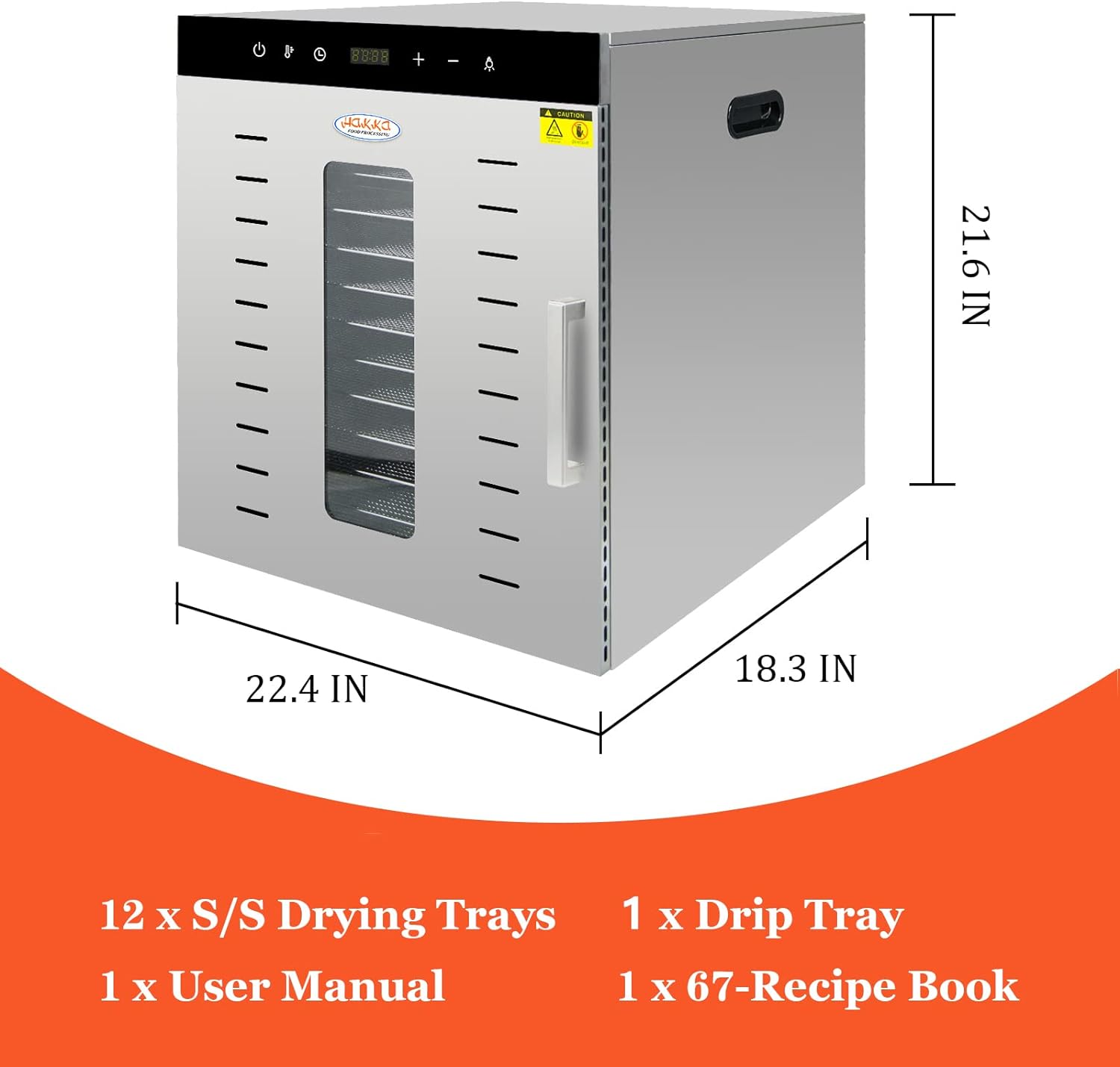 Dehydrator , 12 Trays  Dehydrator Machine For Jerky/Vegetables/Fruits/Meat/Dog Treats/Herbs, Stainless Steel, 1000W