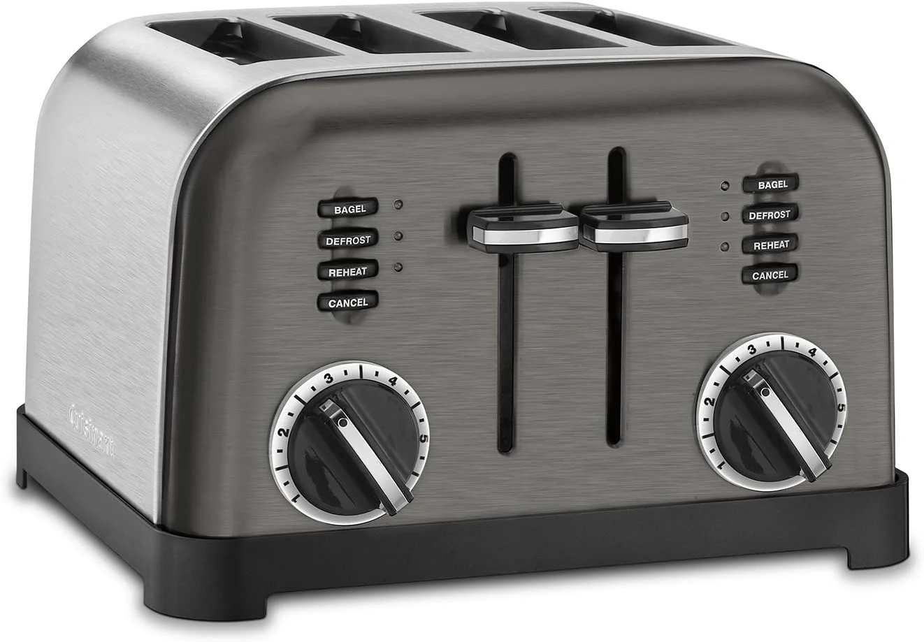 Cuisinart CPT-180BKS Metal Classic Toaster, 4-Slice, Black Stainless