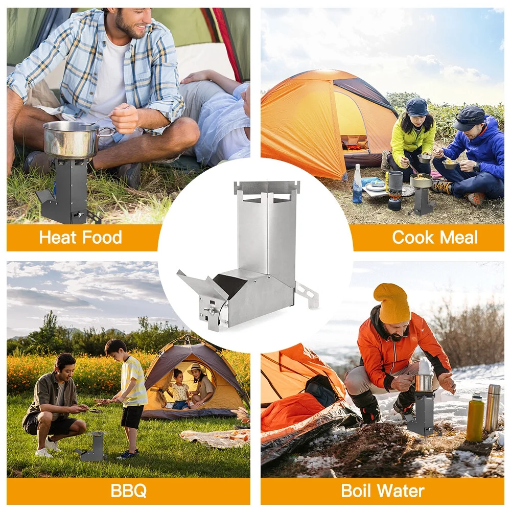 Lixada Outdoor furnace, Collapsible Wood Stainless Steel Tent Stove Stainless Steel Stove Picnic Bbq Stove HuntersStovePicnic Collapsible Stove With Stove Wood Stove
