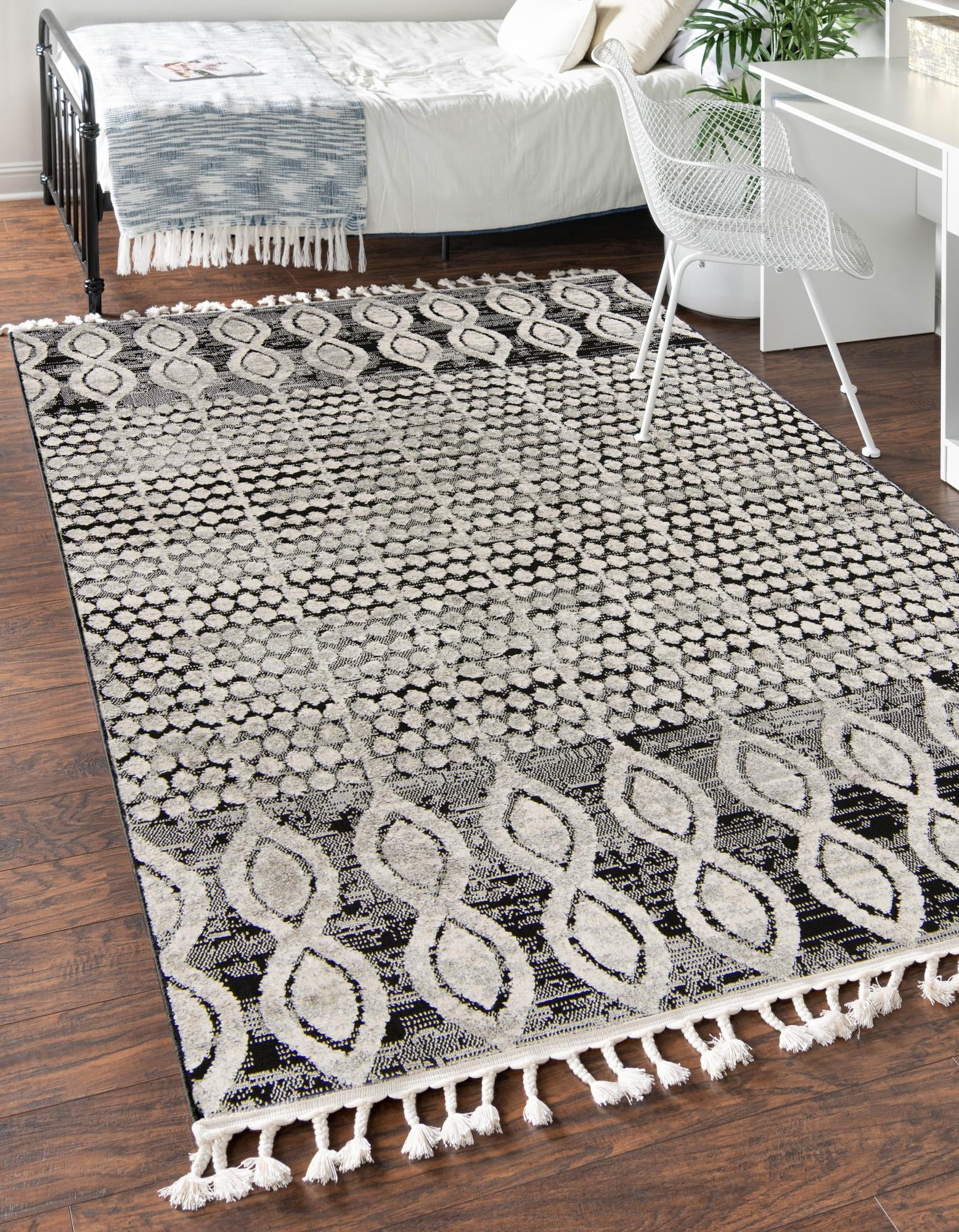 Rugs.com Cherokee Collection Rug – 9' x 12' Charcoal High Rug Perfect For Living Rooms, Large Dining Rooms, Open Floorplans