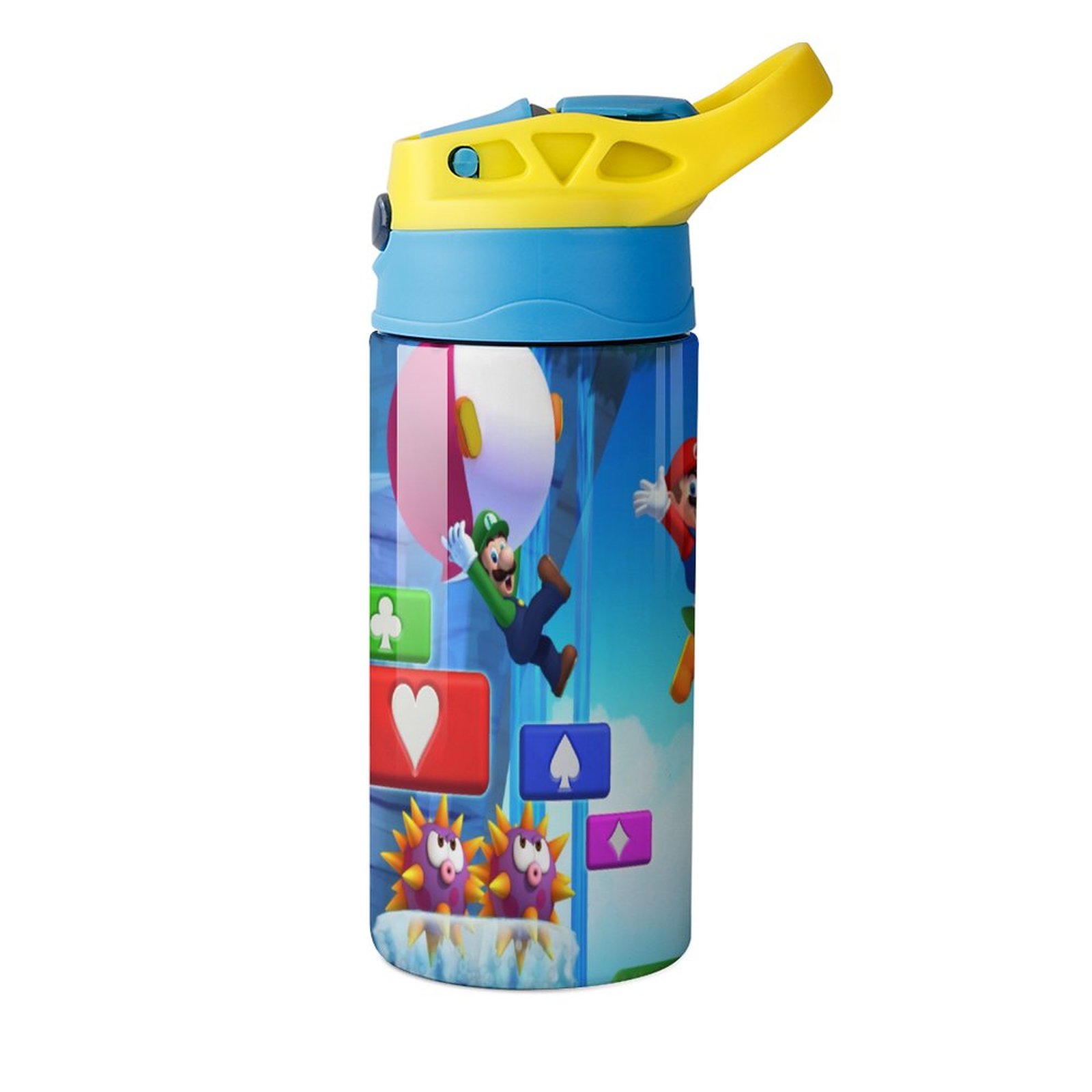 Super Mario Game Kid's Insulated Water Bottle With Straw Vacuum Stainless Steel Cup Leak-Proof Children Toddler Thermoses