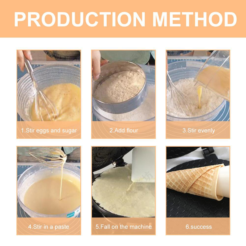 Waffle Cone Maker Non\-stick Crepe maker egg roll Pan Multifunctional Double\-sided Ice Cre Crepe Egg Roll Maker