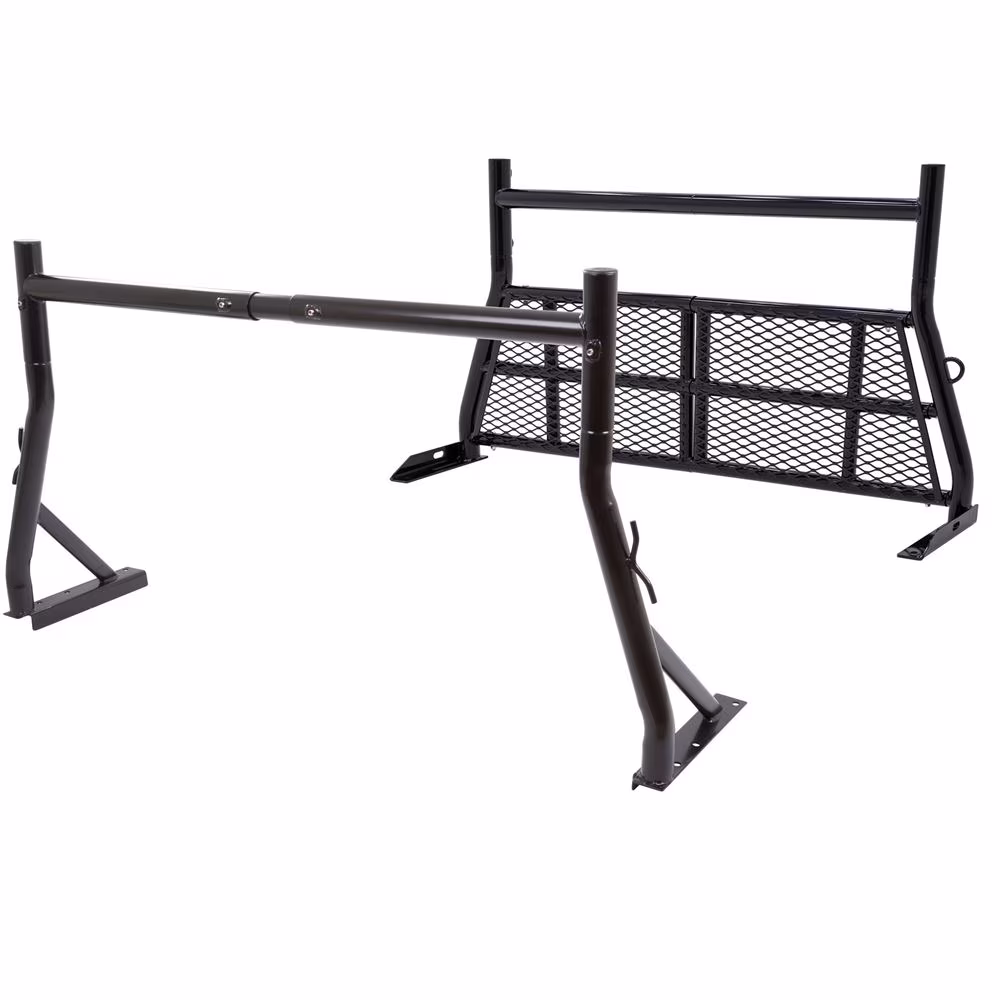 Apex ALRHADLX Adjustable Aluminum Pickup Truck Utility and Headache Rack - 500 lb Cap
