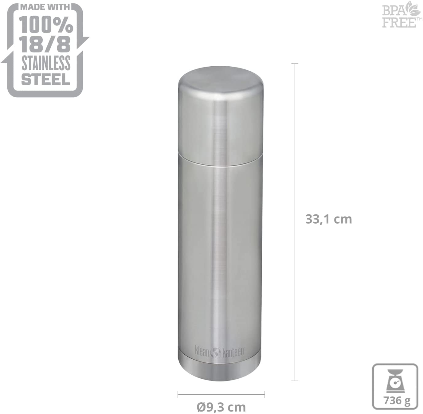 Klean Kanteen TK Pro 32 Oz Brushed Stainless