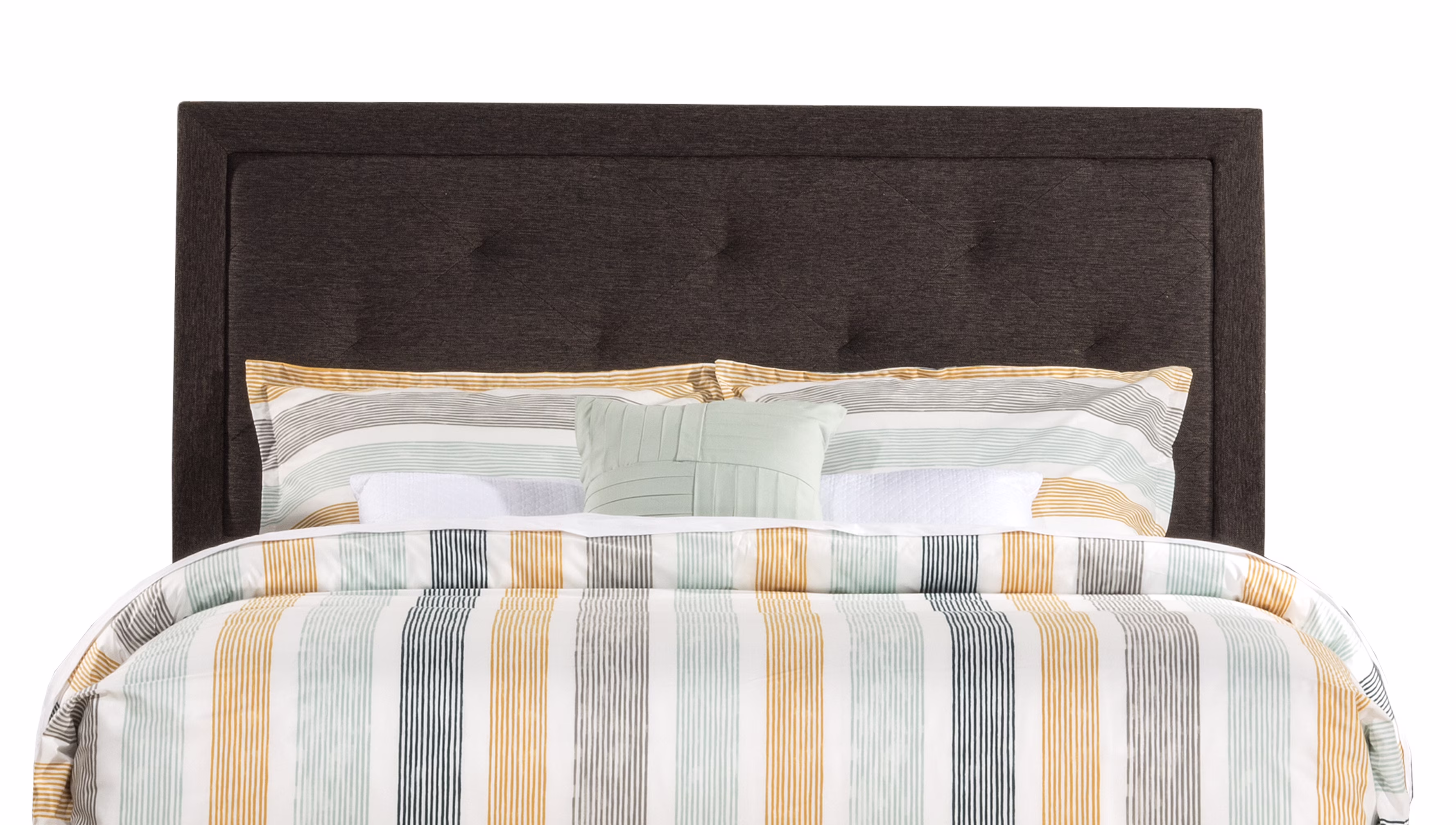 Hillsdale Furniture Becker Twin Upholstered Headboard with Frame, Black/ Brown