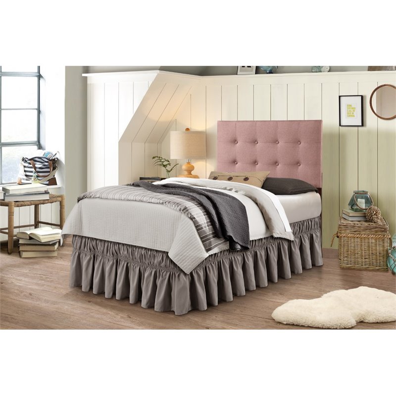 Bowery Hill Modern Fabric Upholstered Twin Headboard in Brown