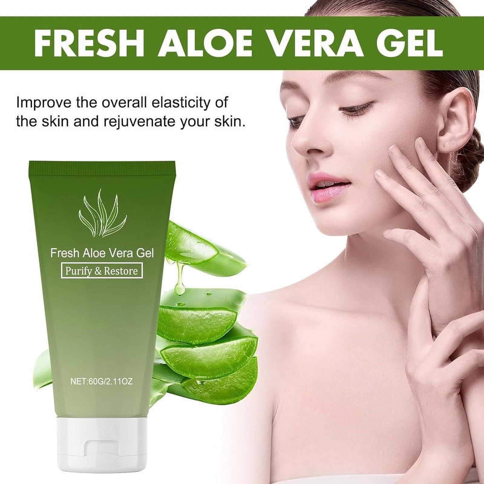 Organic Aloe Vera Gel, Pure Aloe Vera Gel for Face, Hair & Body, Natural Organic Aloe Vera Gel for After Sun Skin Care, Instant Relief On Skin And Sunburn, Refreshing And Hydrating (3pcs)
