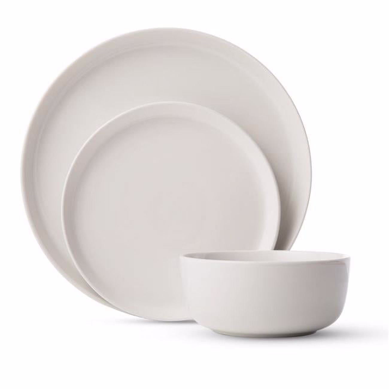 Brentwood Semi-Handmade Dinnerware Set, White - 12 Piece
