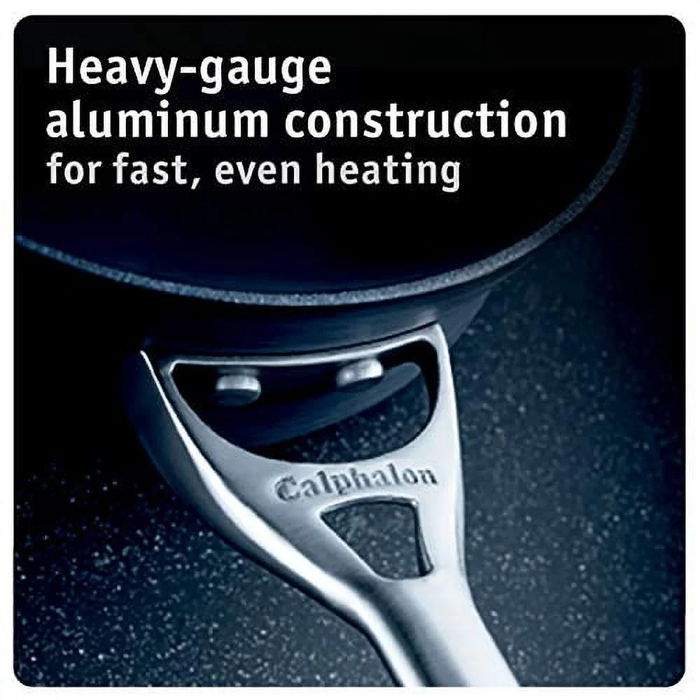 Used Calphalon Aluminum Nonstick Cookware 10-inch and 12-inch Set, Black