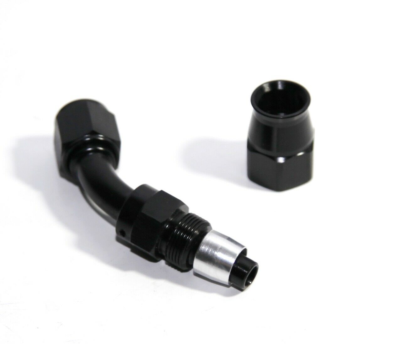 10 Pieces Of BLACK AN6 6AN AN-6 45 Degree Swivel Reusable PTFE Hose End Fitting Adapter BLACK AN6 6AN AN-6 45 Degree Swivel Reusable PTFE Hose End Fitting Adapter