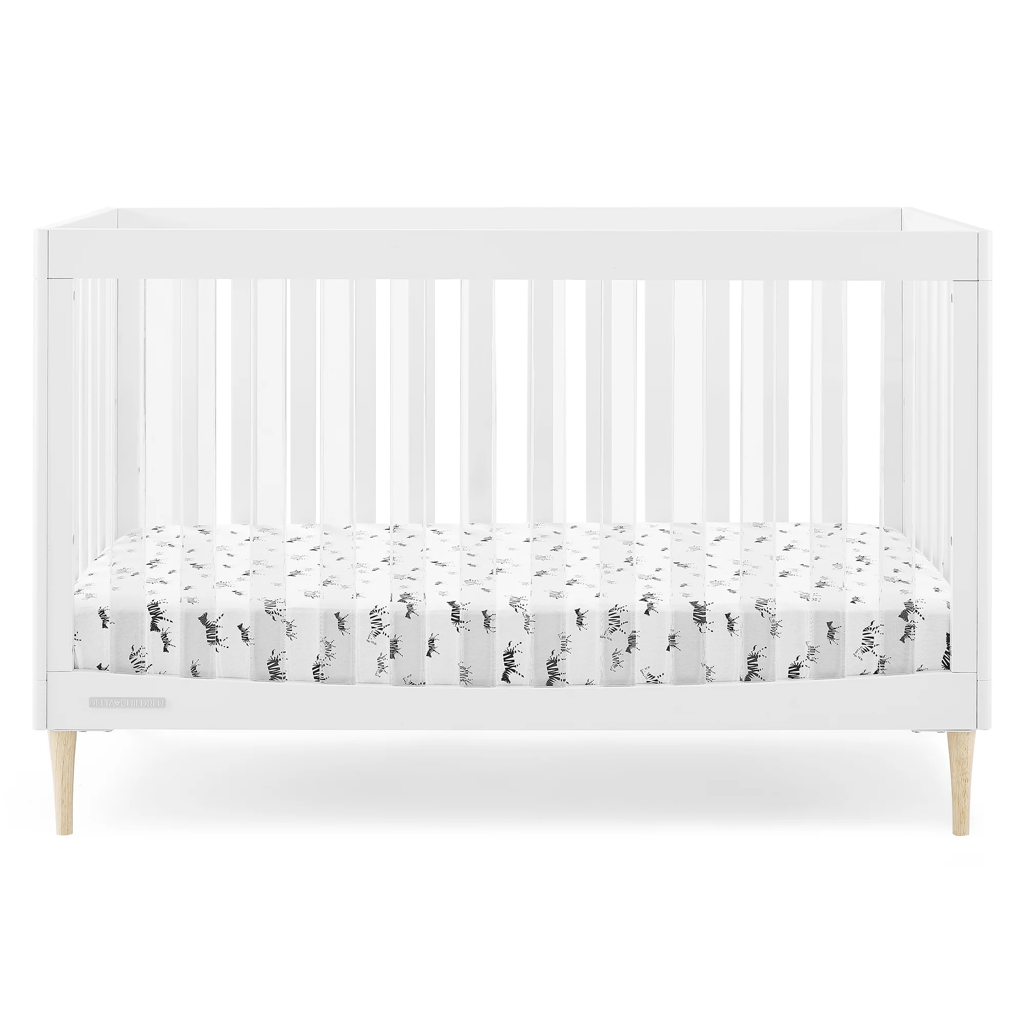 Delta Children Austin Acrylic 4-in-1 Convertible Baby Crib - Greenguard Gold Certified, Bianca White/Natural