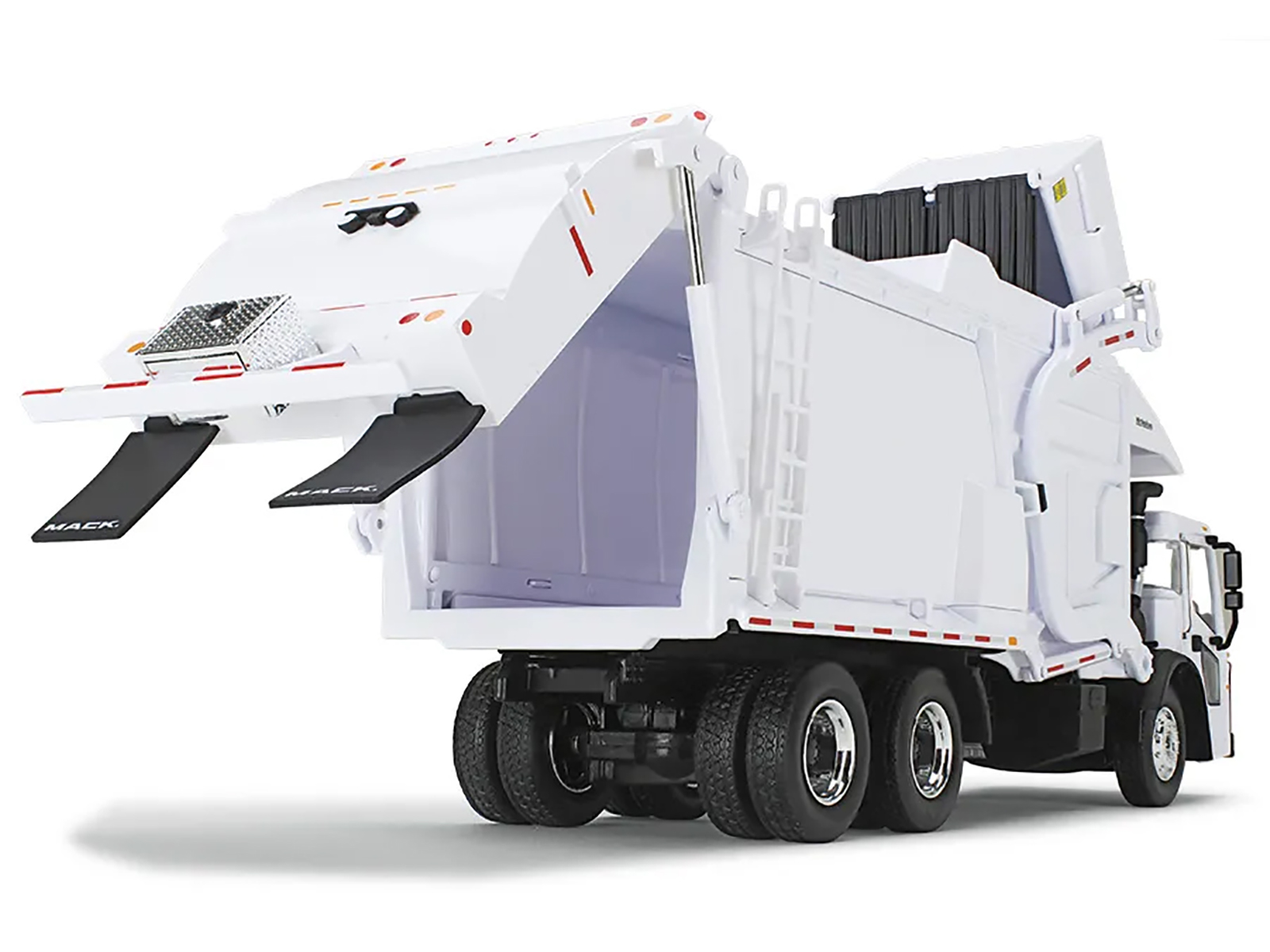 First Gear 1/34 White Mack LR w/ McNeilus Meridian Front Loader & Dumpster 10-4235
