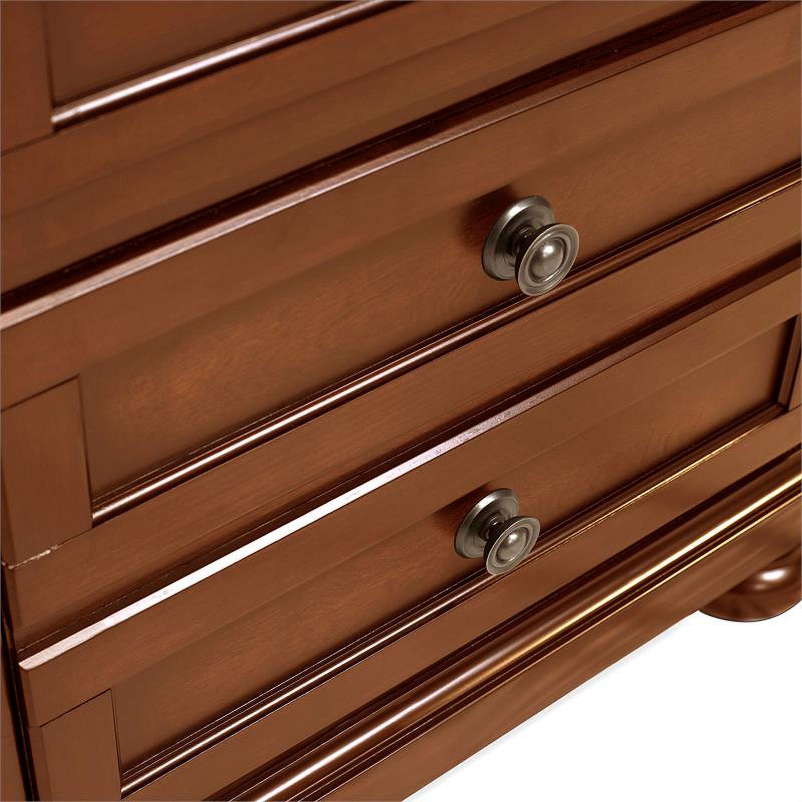 FOA Caiden 2pc Dark Cherry Solid Wood Bedroom Set - Nightstand + Dresser