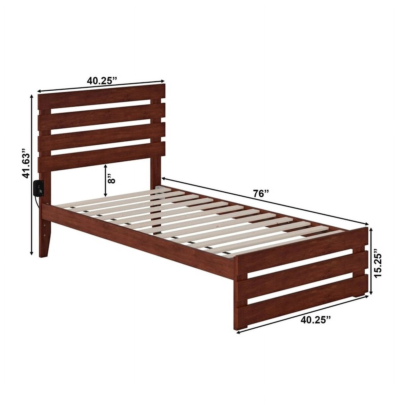 Bowery Hill Modern Solid Wood Twin Bed with Footboard in Walnut