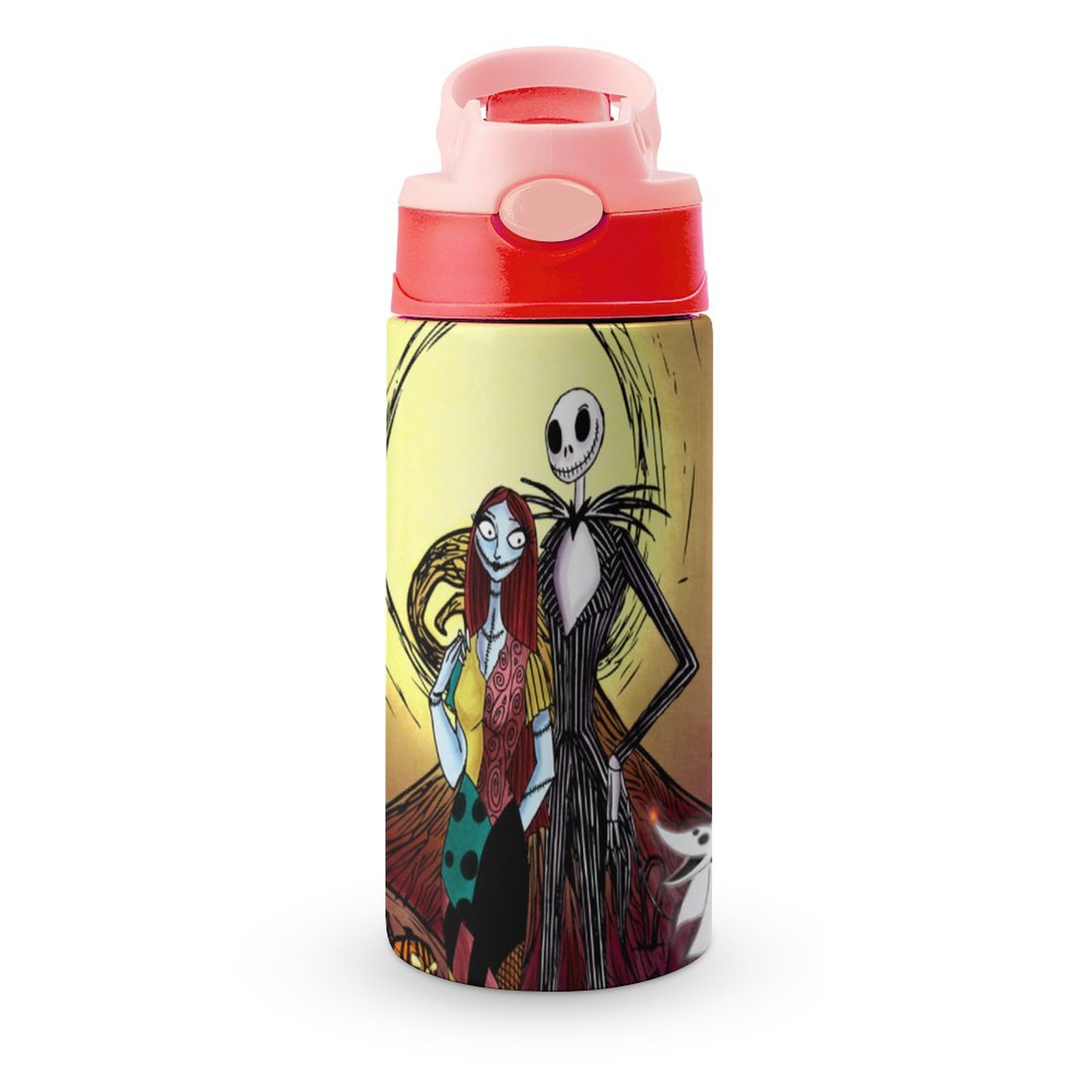 The Nightmare Before Christmas Kid's Insulated Water Bottle With Straw Vacuum Stainless Steel Cup Leak-Proof Children Toddler Thermoses
