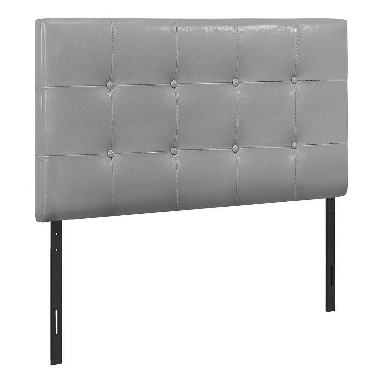 Bowery Hill Bed Headboard Twin Size Bedroom Upholstered Pu Leather Look Gray