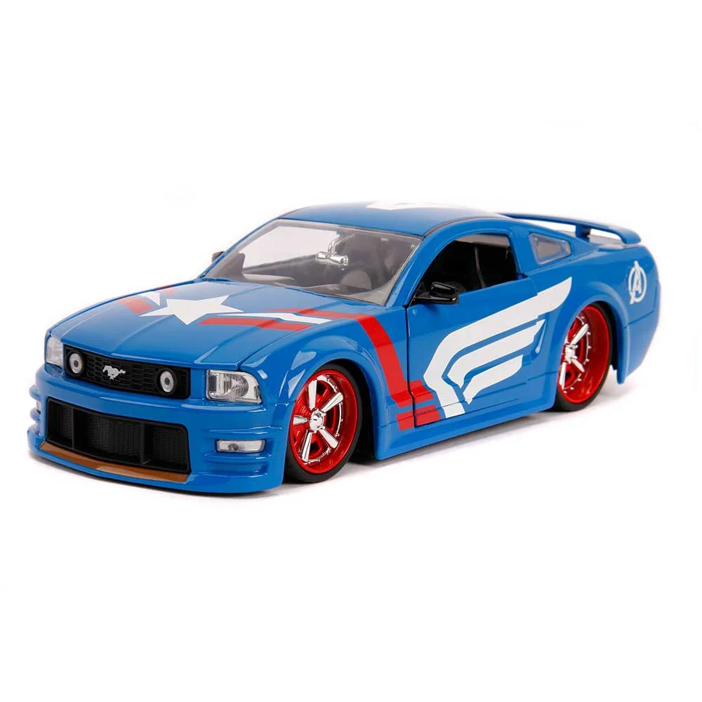 Jada Toys JA31187 2006 Ford Mustang GT Car Vehicle Playset with Captain America Diecast Figurine (2 Pieces)