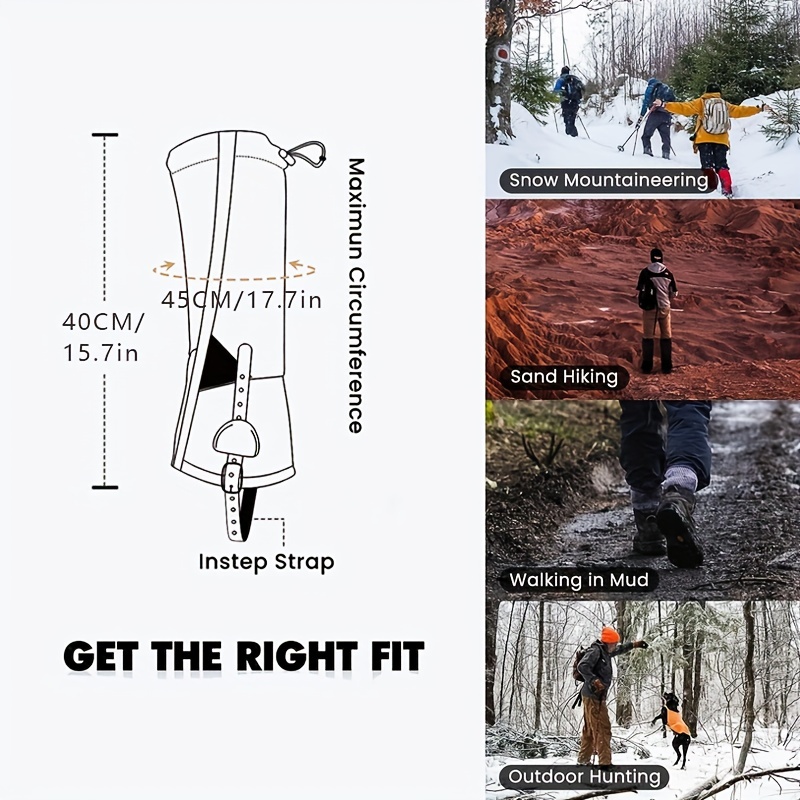 2pcs Waterproof Gaiters For Hiking, Hunting, Walking, Camping, Climbing And Skiing, Breathable Mountain Climbing Gaiters For Men & Women