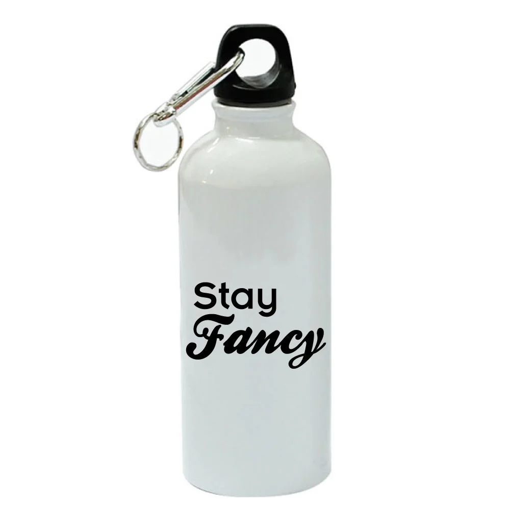 Stay Fancy White Aluminum Sports 20 oz Water Bottle