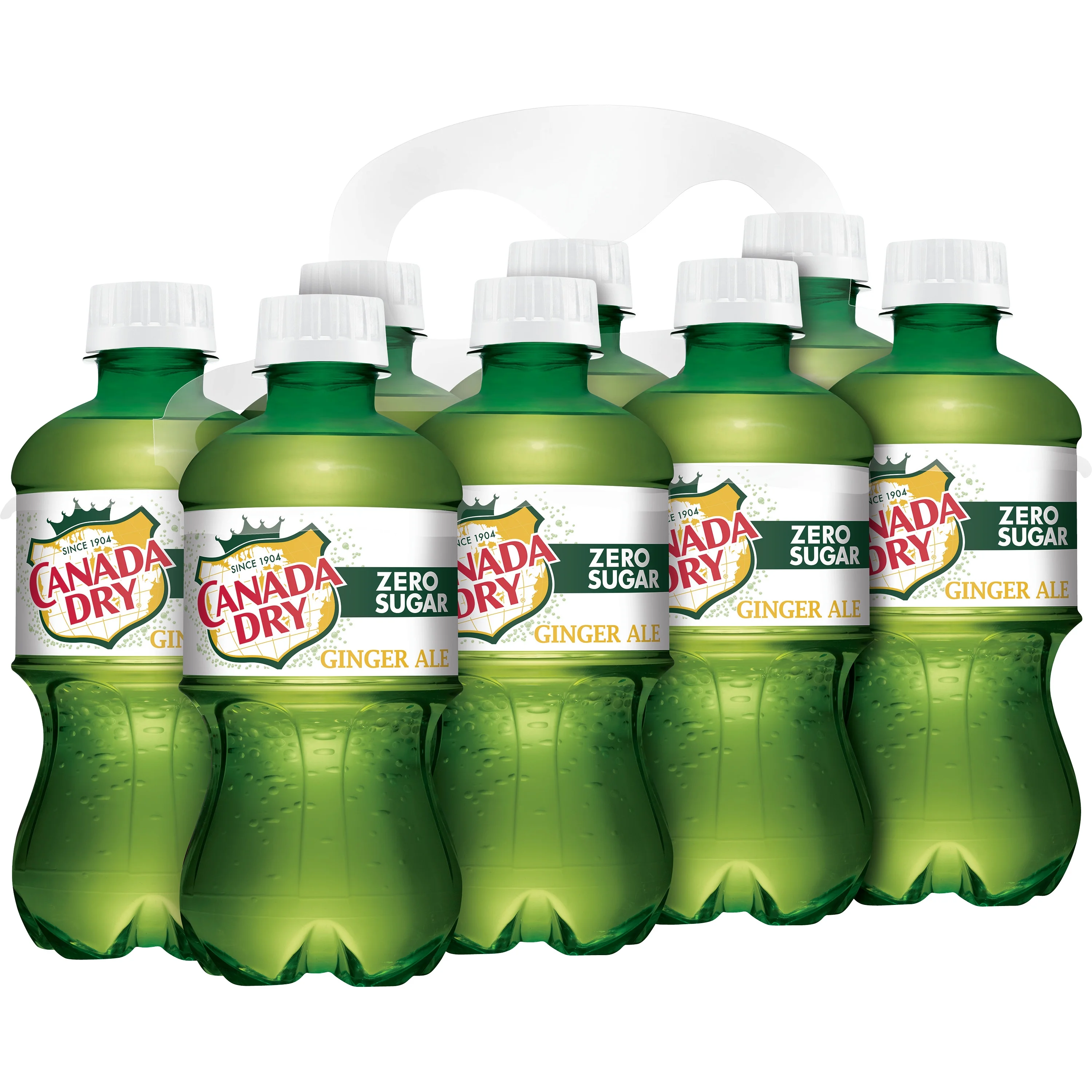 Canada Dry Zero Sugar Ginger Ale Soda Pop, 12 fl oz, 8 Pack Bottles