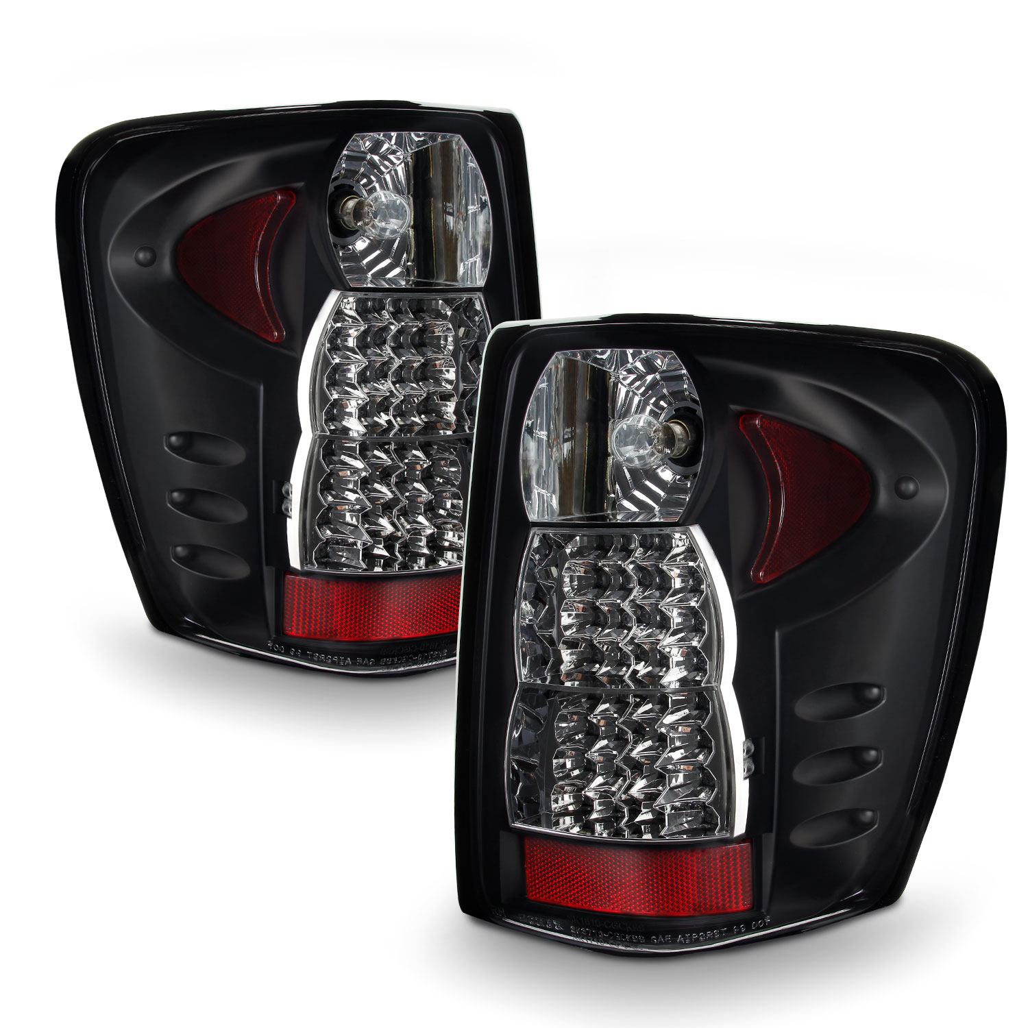 AKKON - For 99-04 Jeep Grand Cherokee SUV Black Bezel LED Tail Lights Brake Lamps Replacement Pair Left + Right