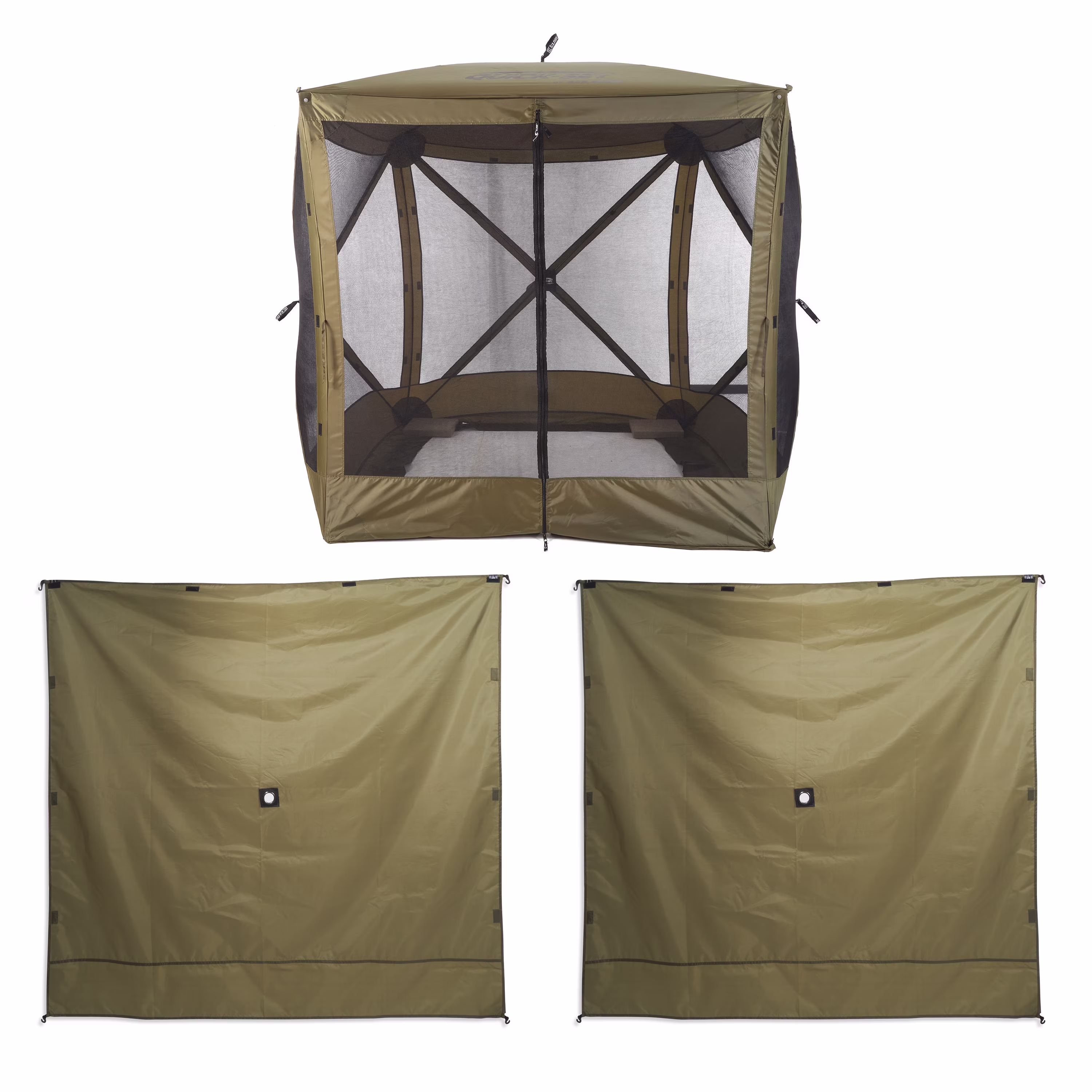 Clam Quick-Set Traveler Outdoor Screen Shelter w/Wind Panels (2 Pack), Green