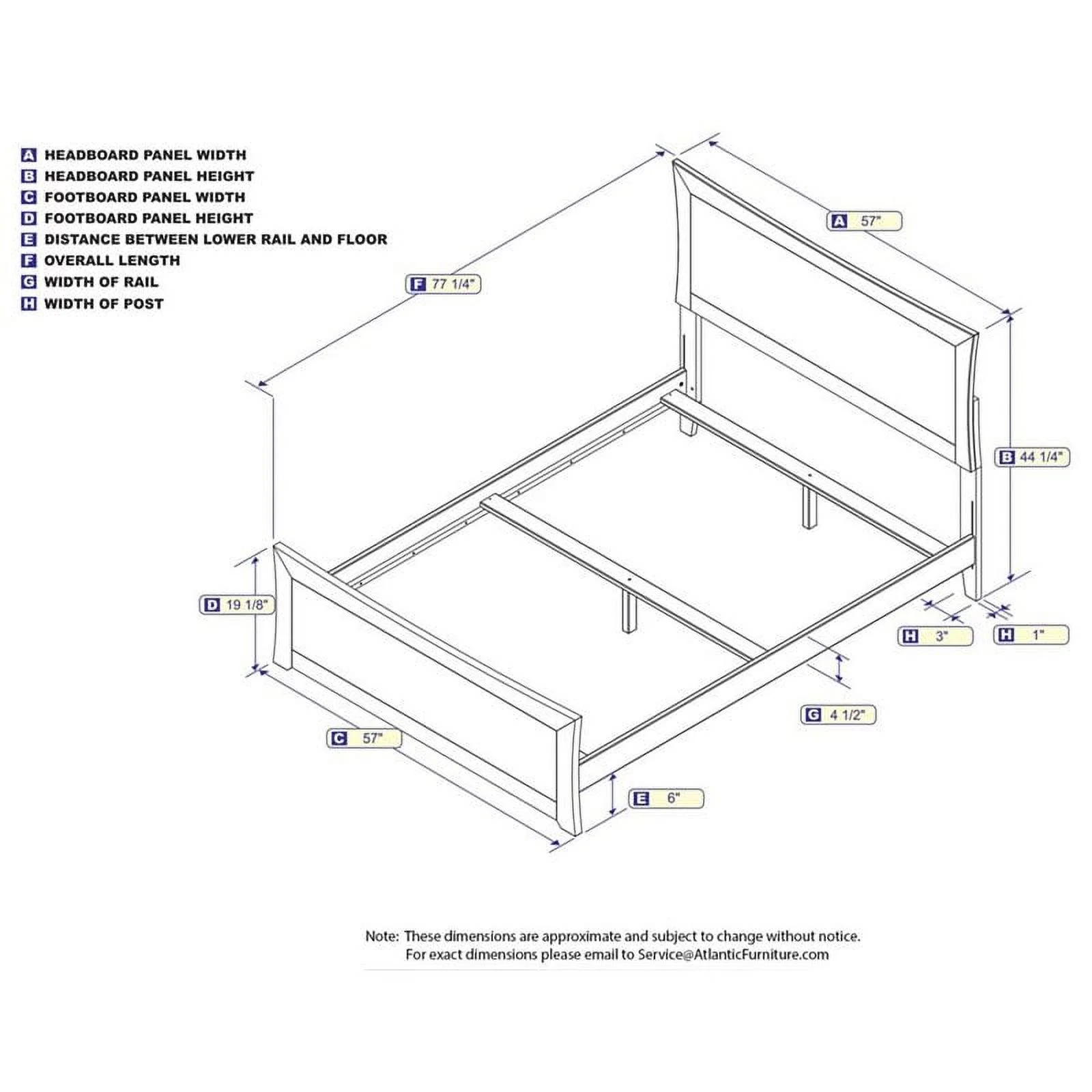 Leo & Lacey Solid Wood Full Bed with Footboard w/ USB Charging Station in Walnut