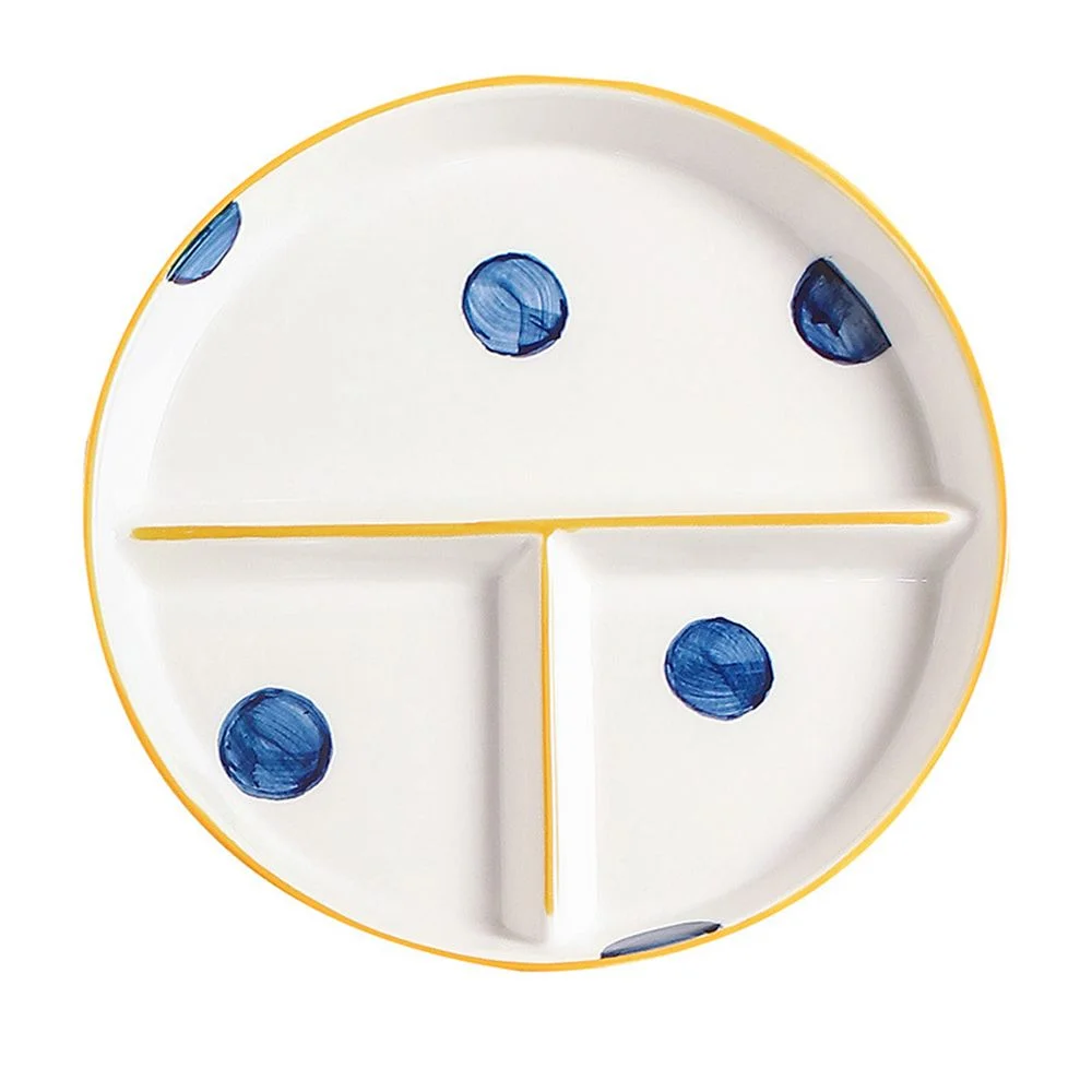 Cooking Keep Fit Dinnerware Ceramic Meal Measure Dish Food Divided Plate Portion Control Lose Weight Tool C