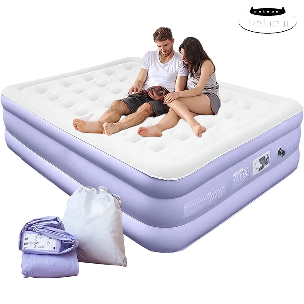 Elevated Air Mattress Queen with Built in Pump 3Mins Auto Fast Inflate & Deflate